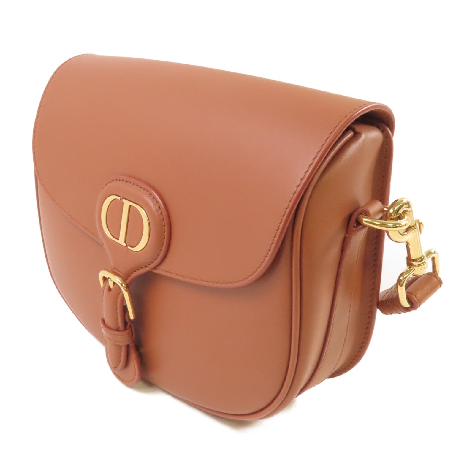 Dior 牛皮皮革Bobby Shoulder Bag金扣肩背袋啡色