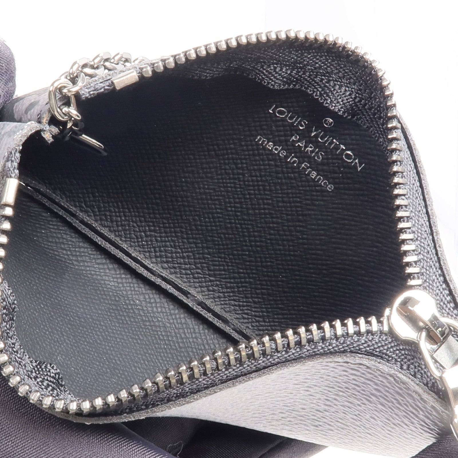 LOUIS VUITTON Monogram Eclipse Reverse Key Pouch銀扣零錢包