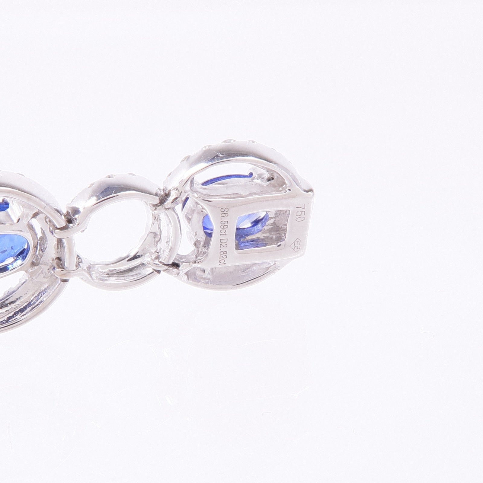 JEWELRY Sapphire Diamond Bracelet 18K White Gold
