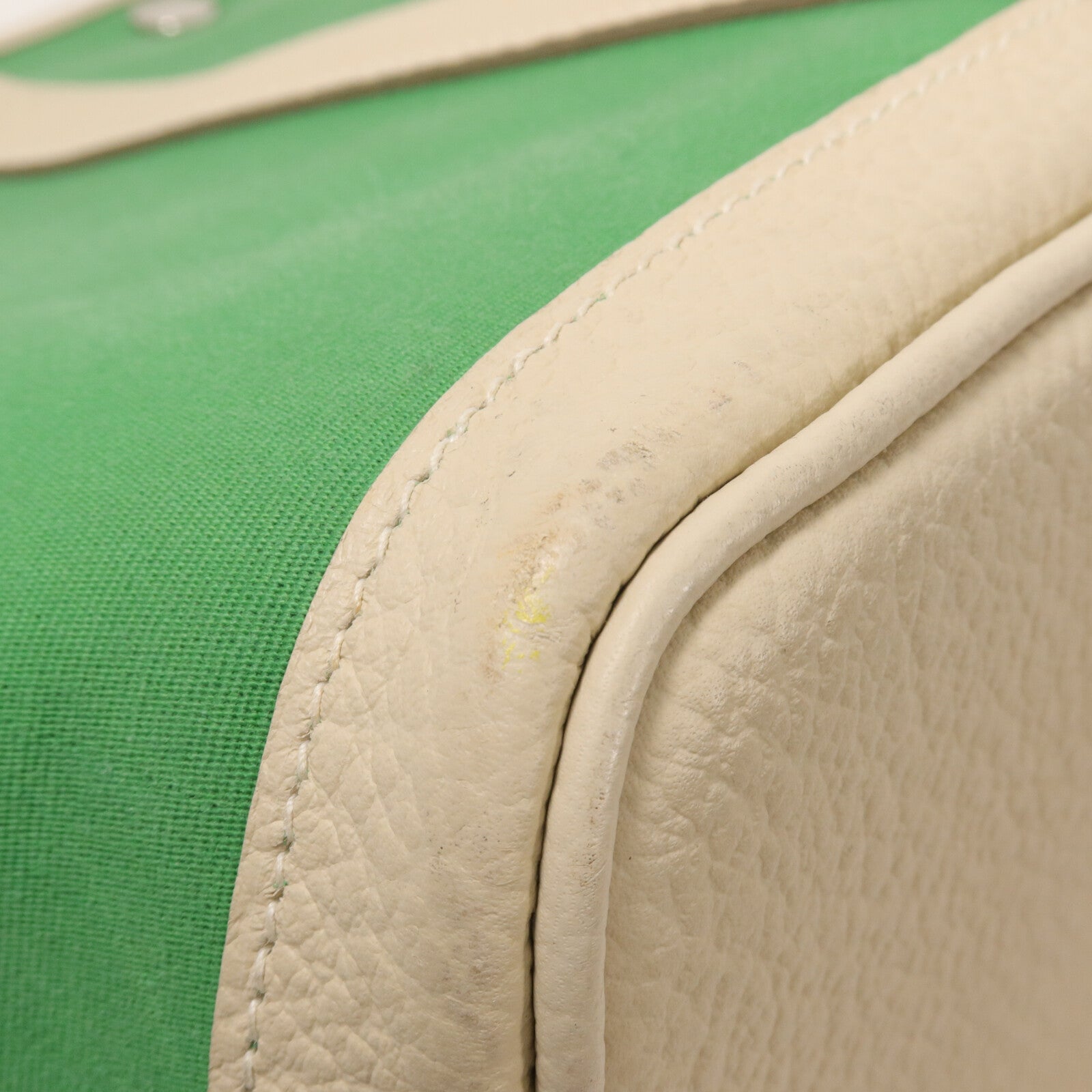 HERMES 帆布Garden Party PM手挽袋Cactus/Craie