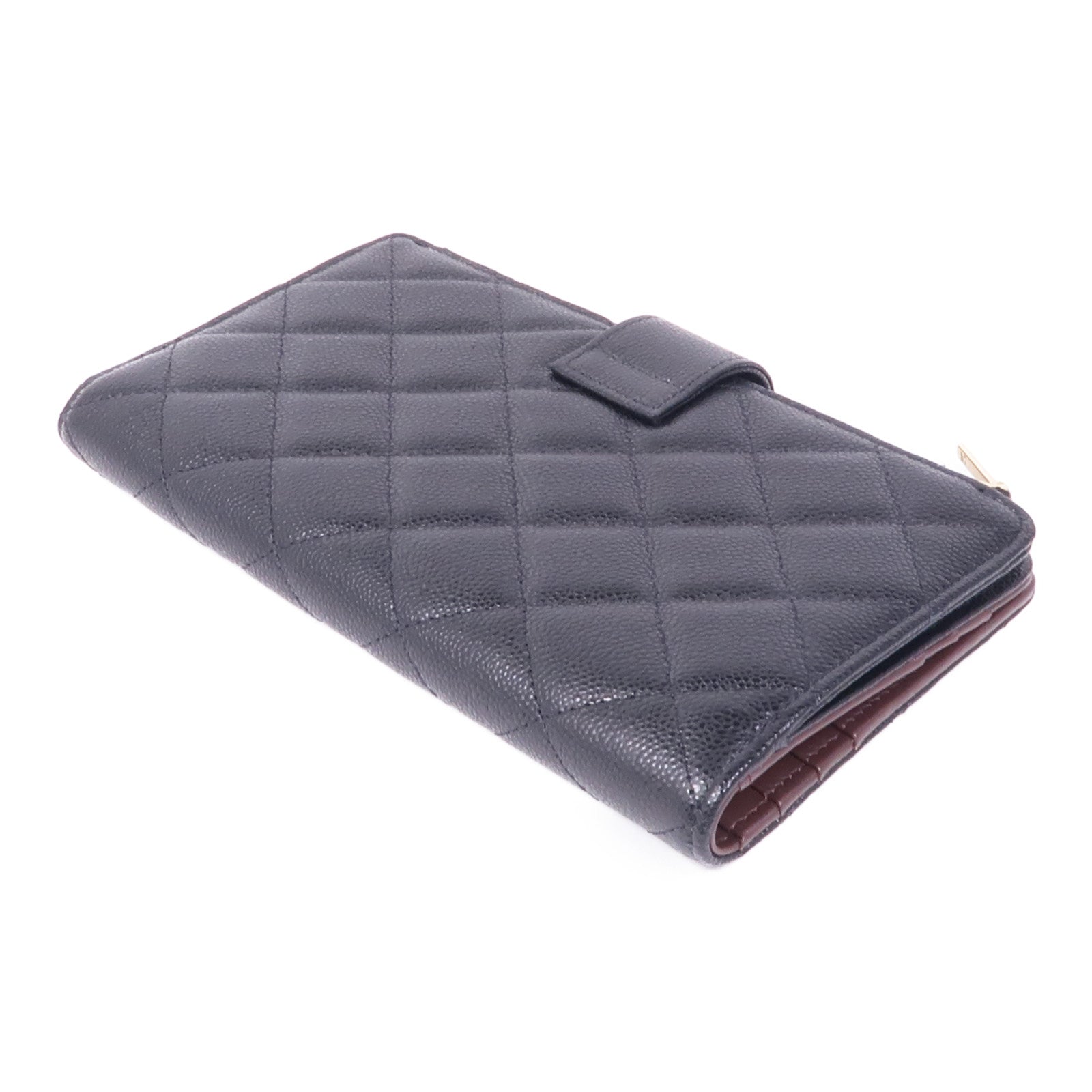 CHANEL 牛皮皮革Long Wallet金扣長錢包
