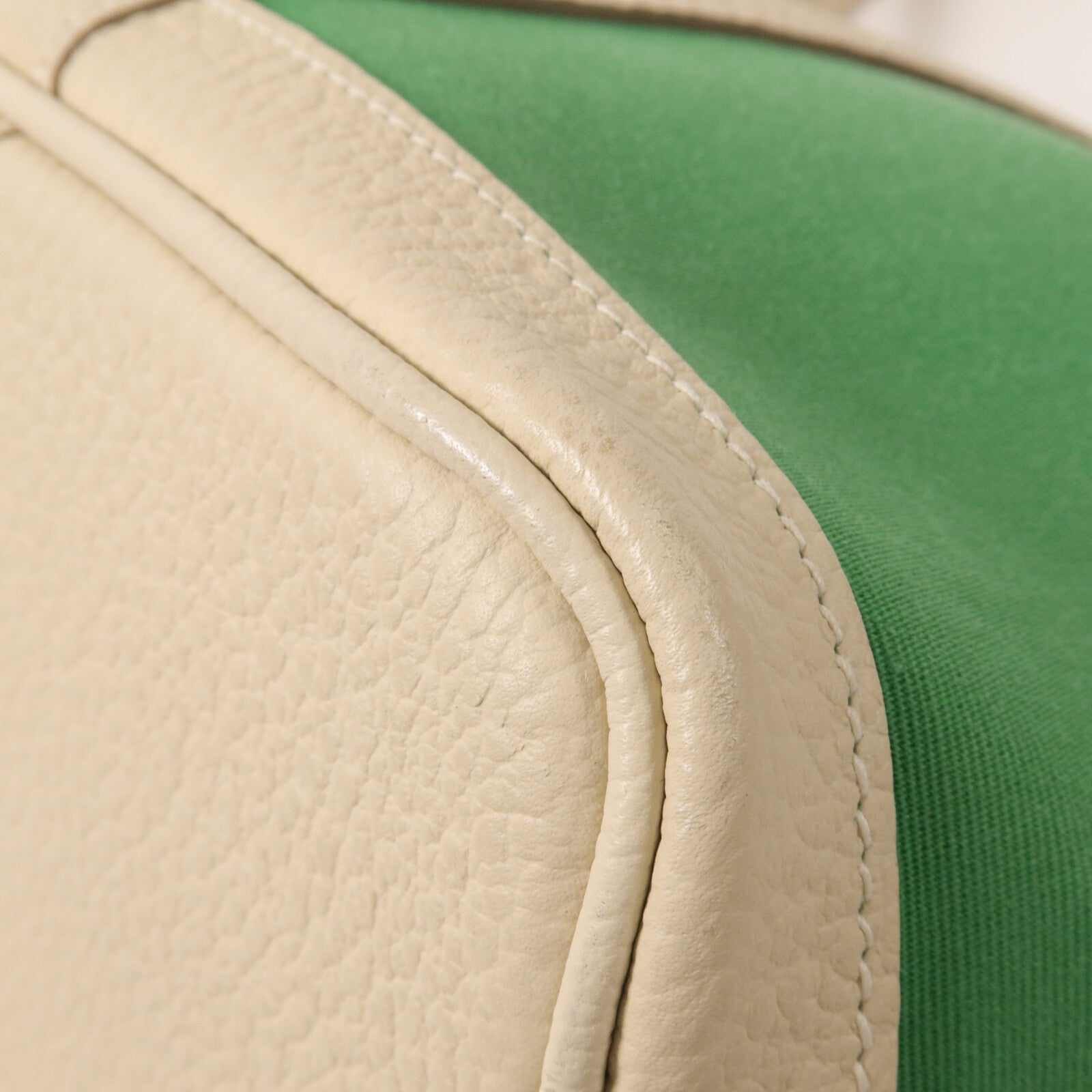 HERMES 帆布Garden Party PM手挽袋Cactus/Craie