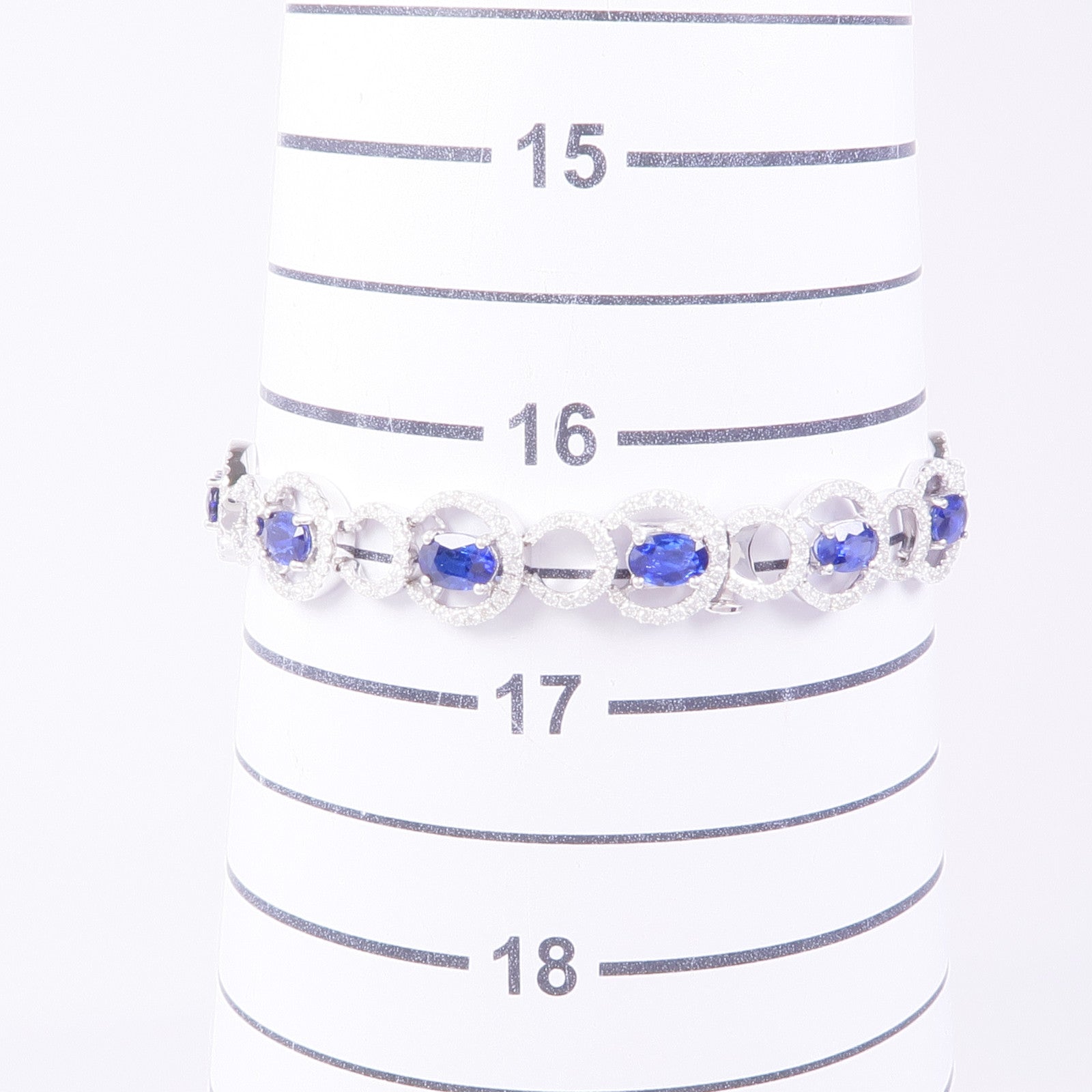JEWELRY Sapphire Diamond Bracelet 18K White Gold