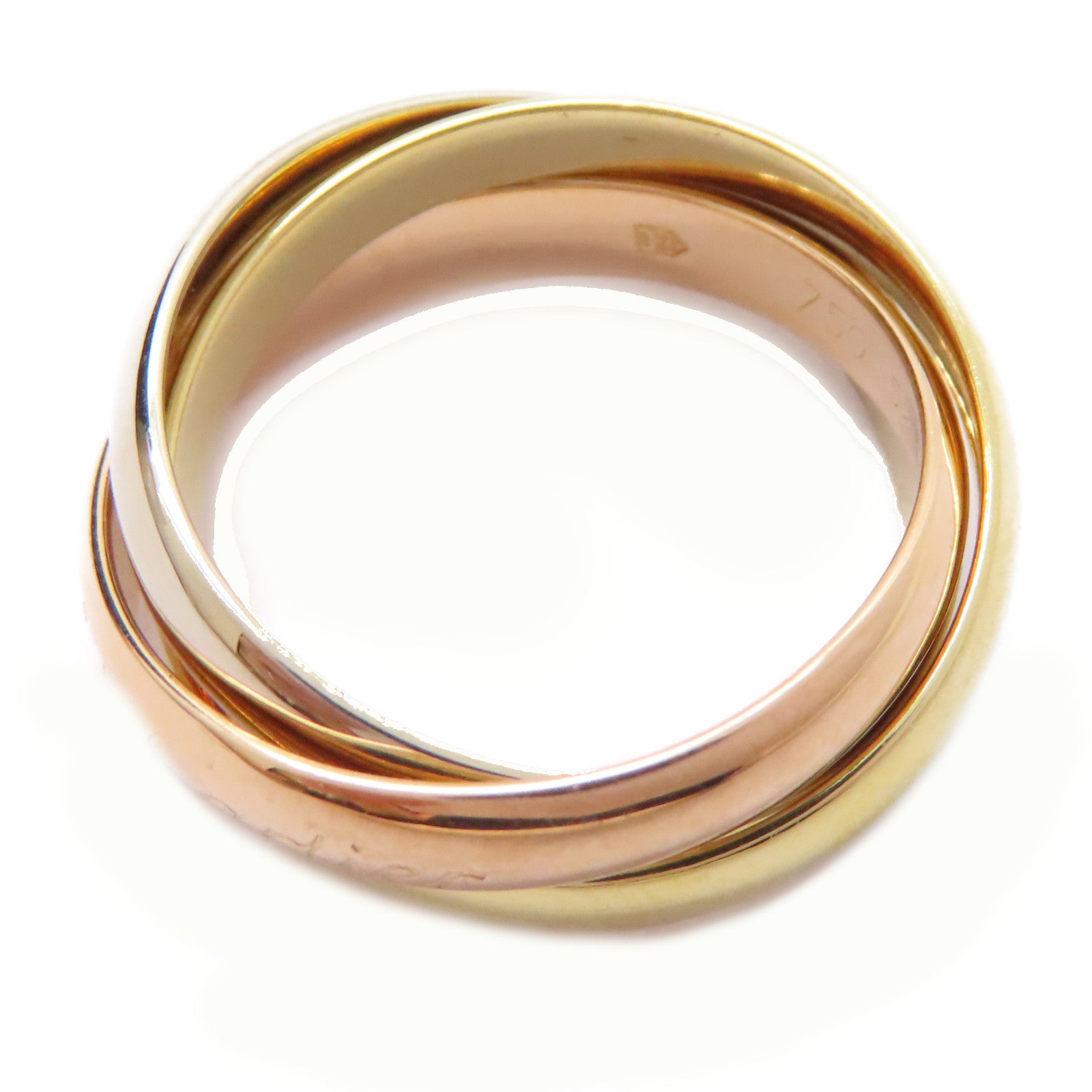 CARTIER 18K黃金/白金/玫瑰金Trinity Ring戒指US#6/Cartier#52