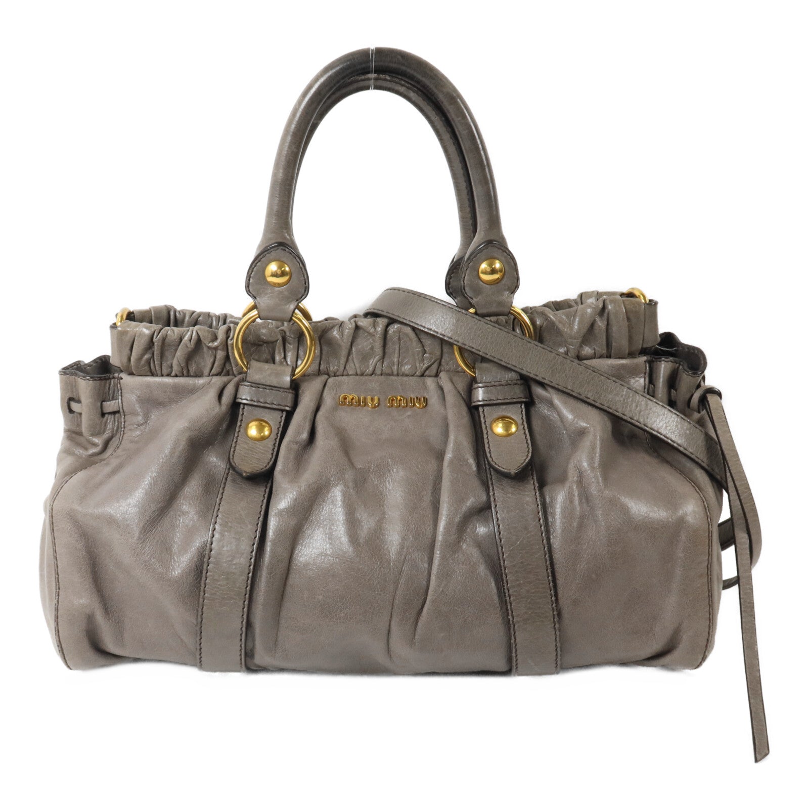 Miu Miu 牛皮皮革2 Way Shoulder手挽肩背兩用袋