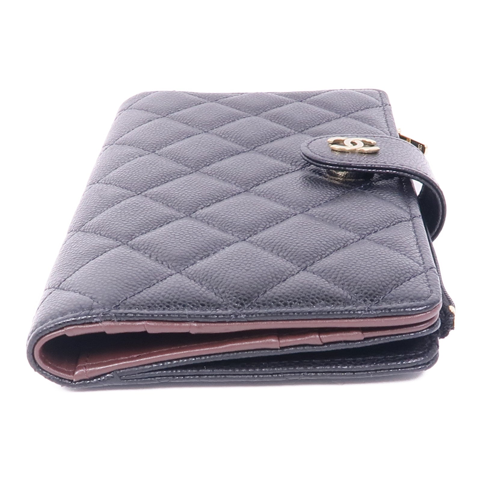 CHANEL 牛皮皮革Long Wallet金扣長錢包