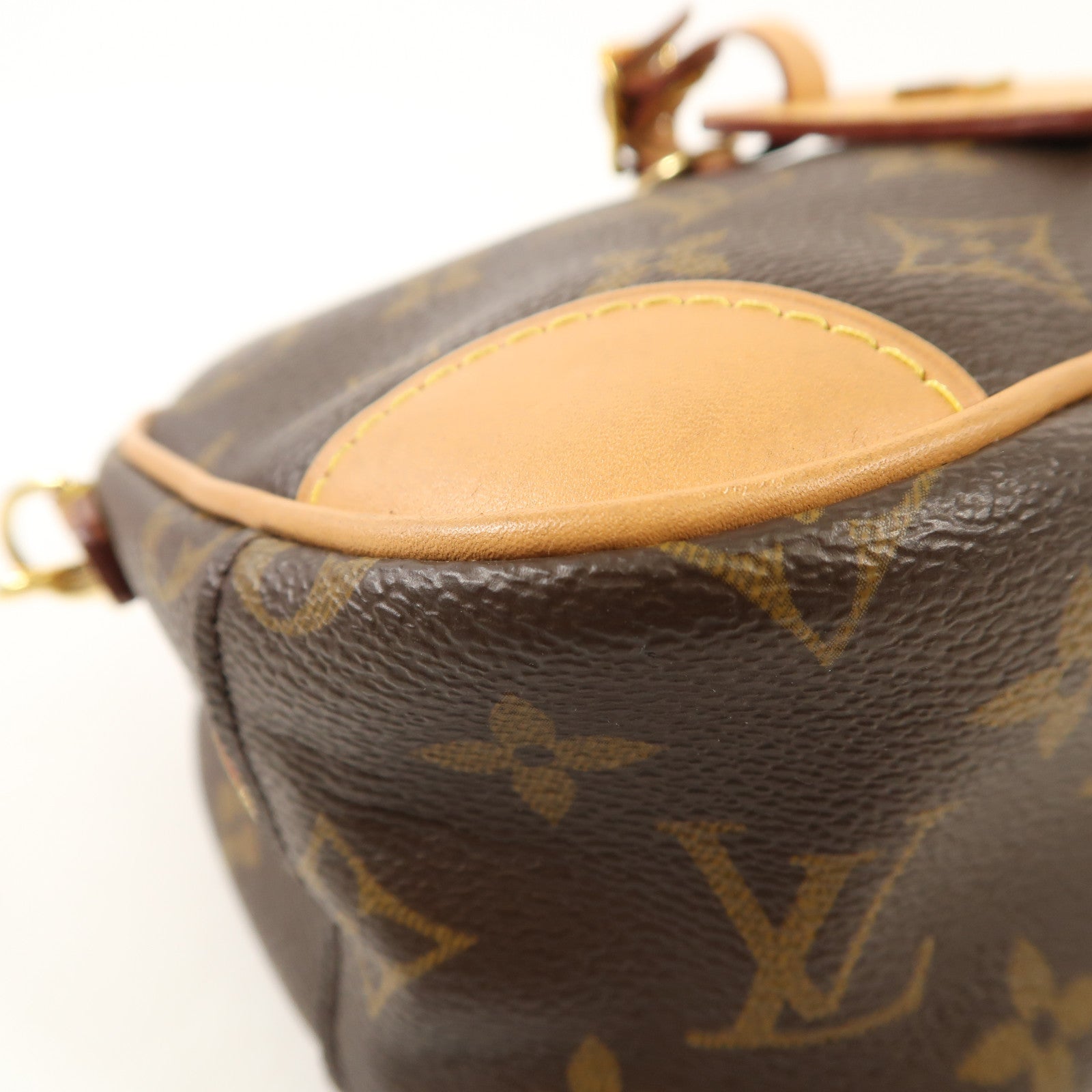 LOUIS VUITTON Monogram Deauville Mini金扣肩背袋棕色