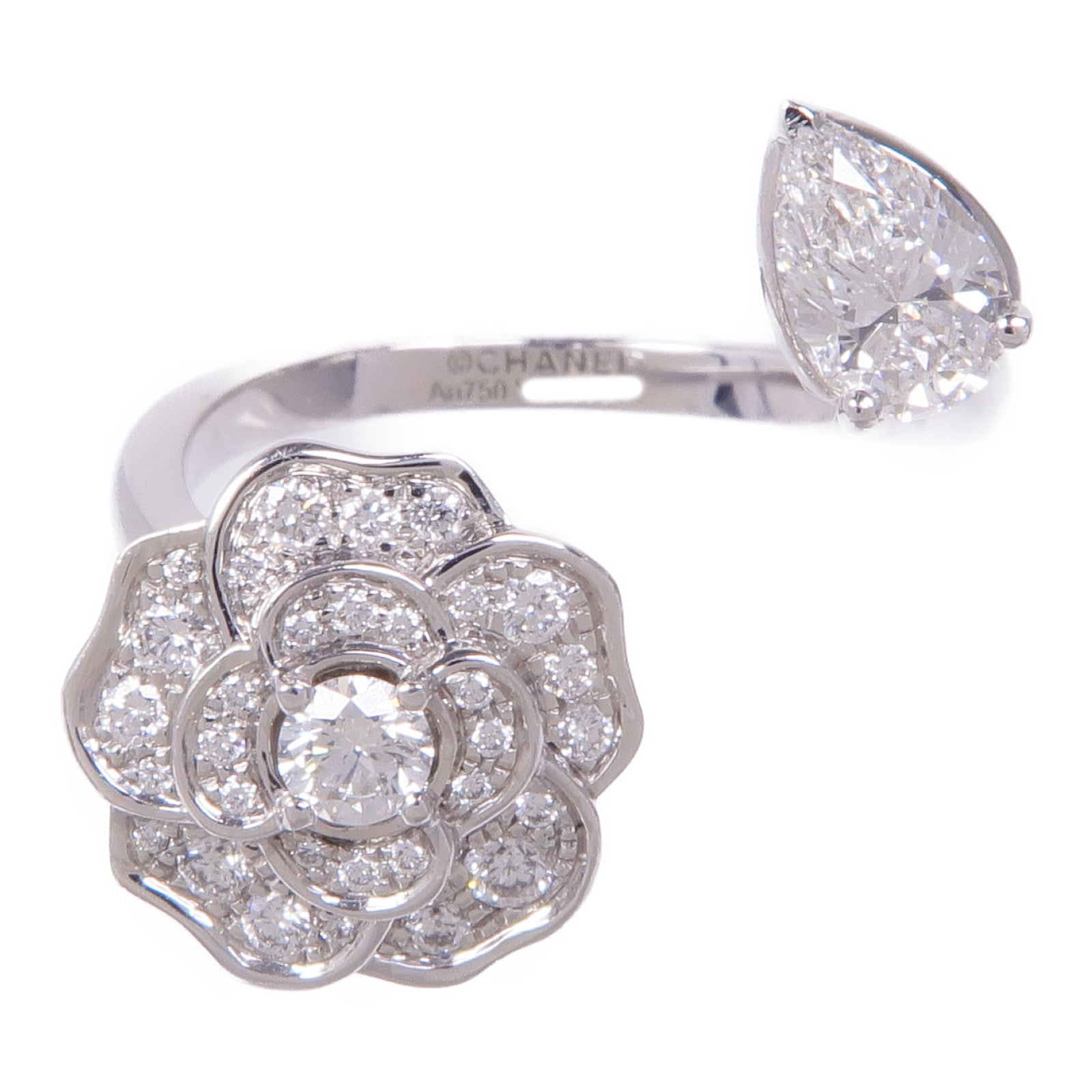 CHANEL 18K白金Cameila Precieux Ring鑽石戒指Chanel#52/US#6
