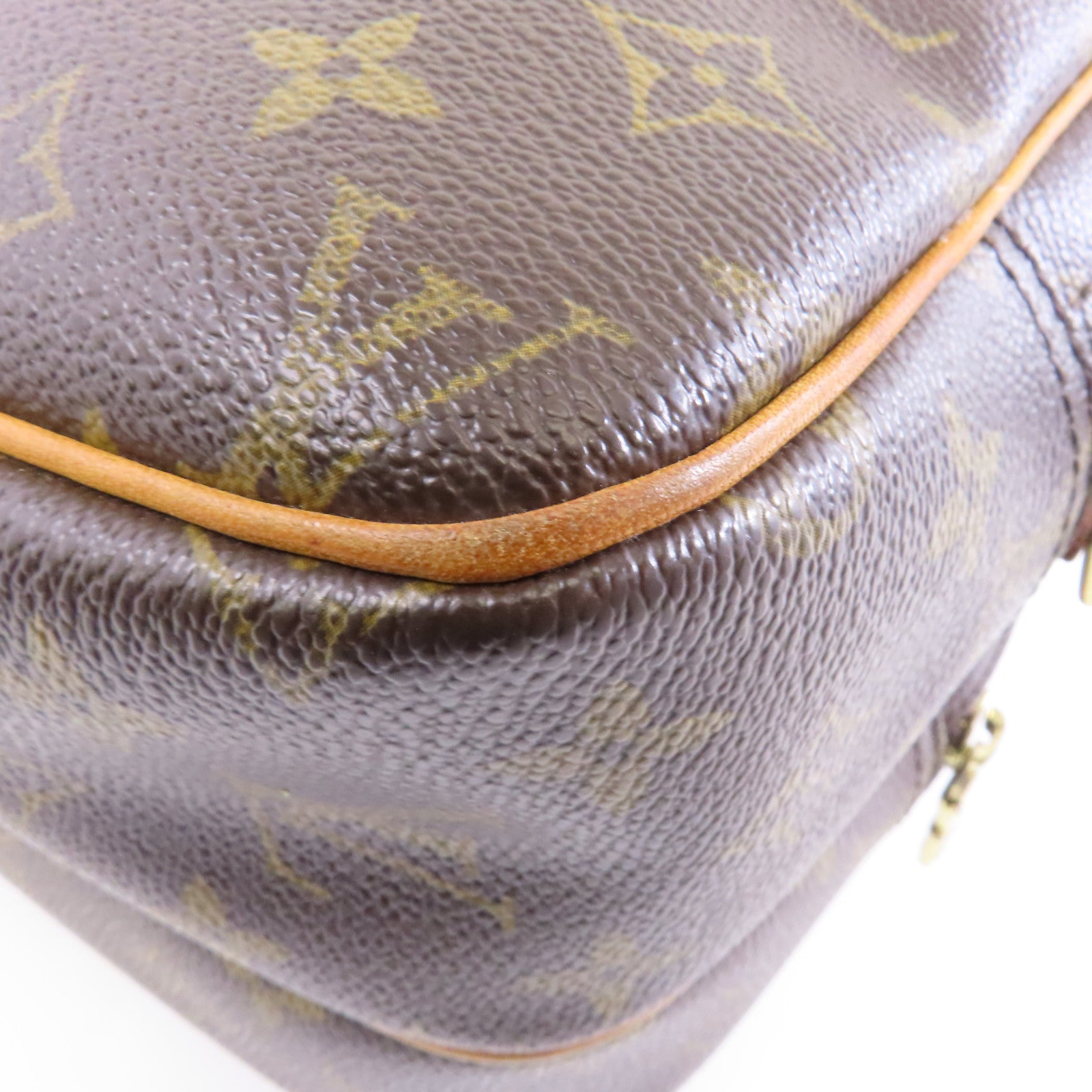 LOUIS VUITTON Monogram Reporter PM金扣肩背袋啡色