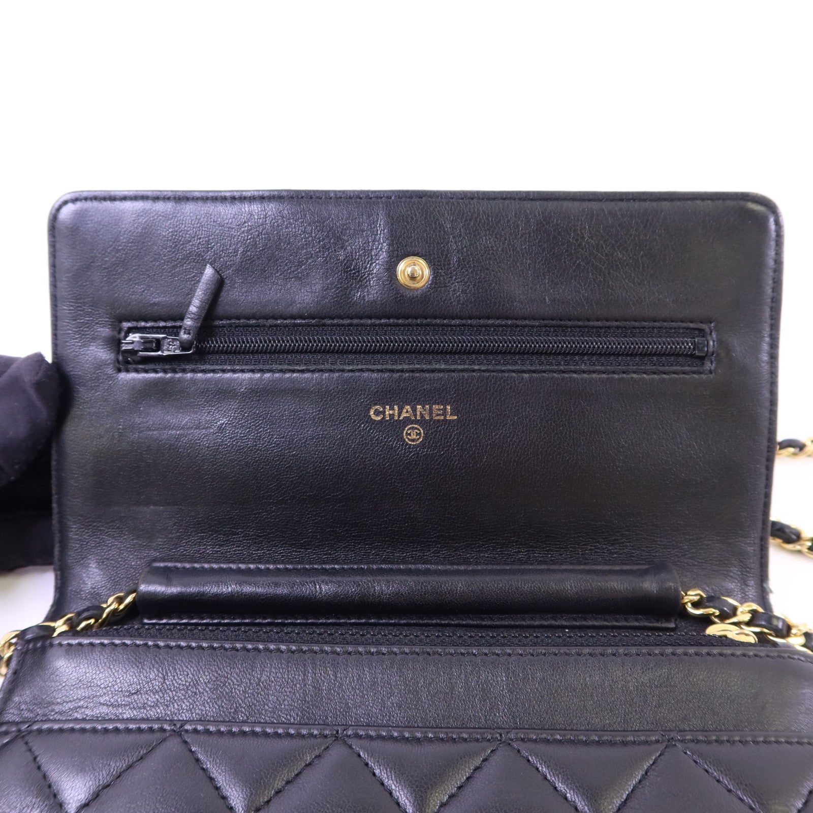CHANEL 羊皮皮革WOC Wallet On Chain金扣鏈帶肩背袋