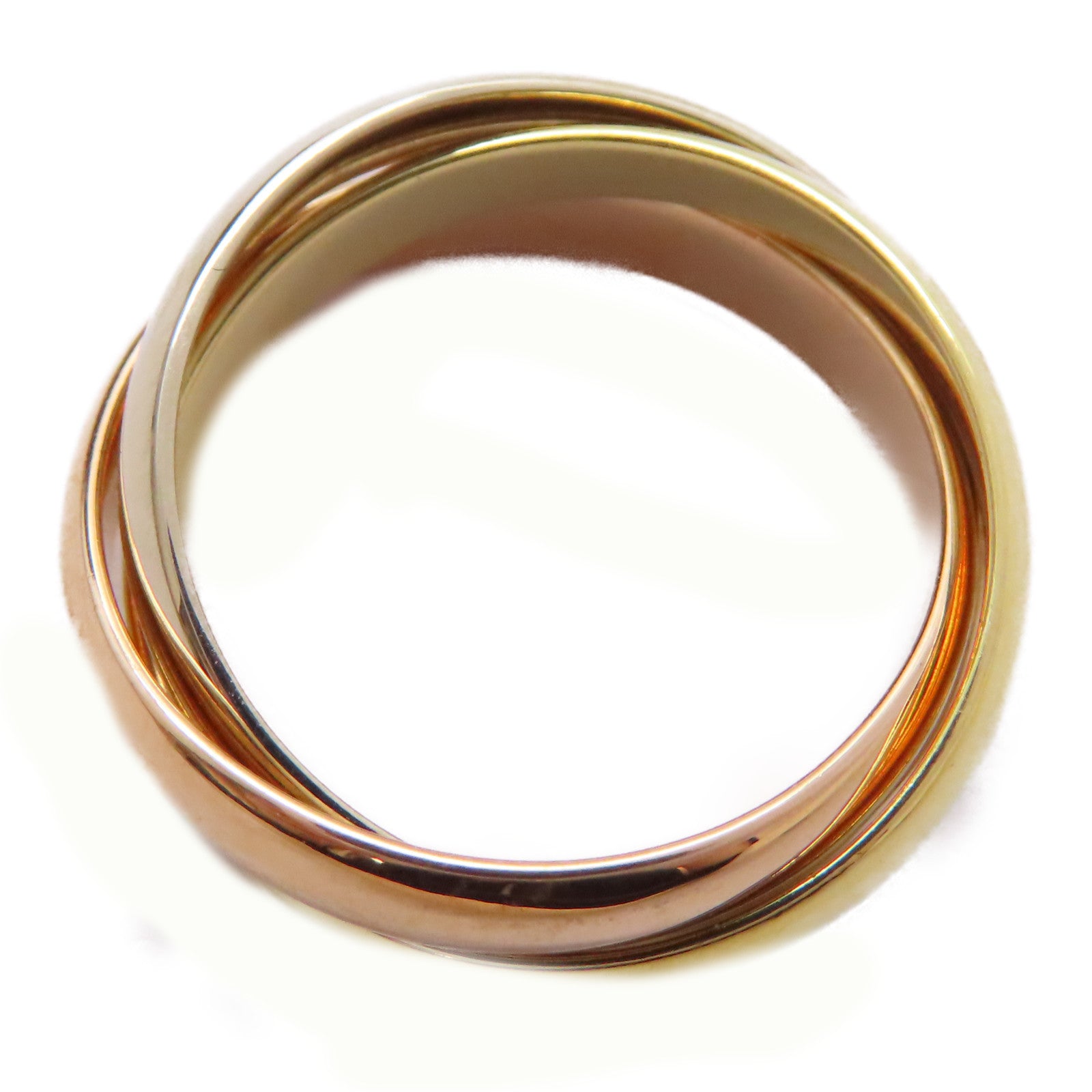 CARTIER 18K黃金/白金/玫瑰金Trinity Ring戒指US#6/Cartier#52