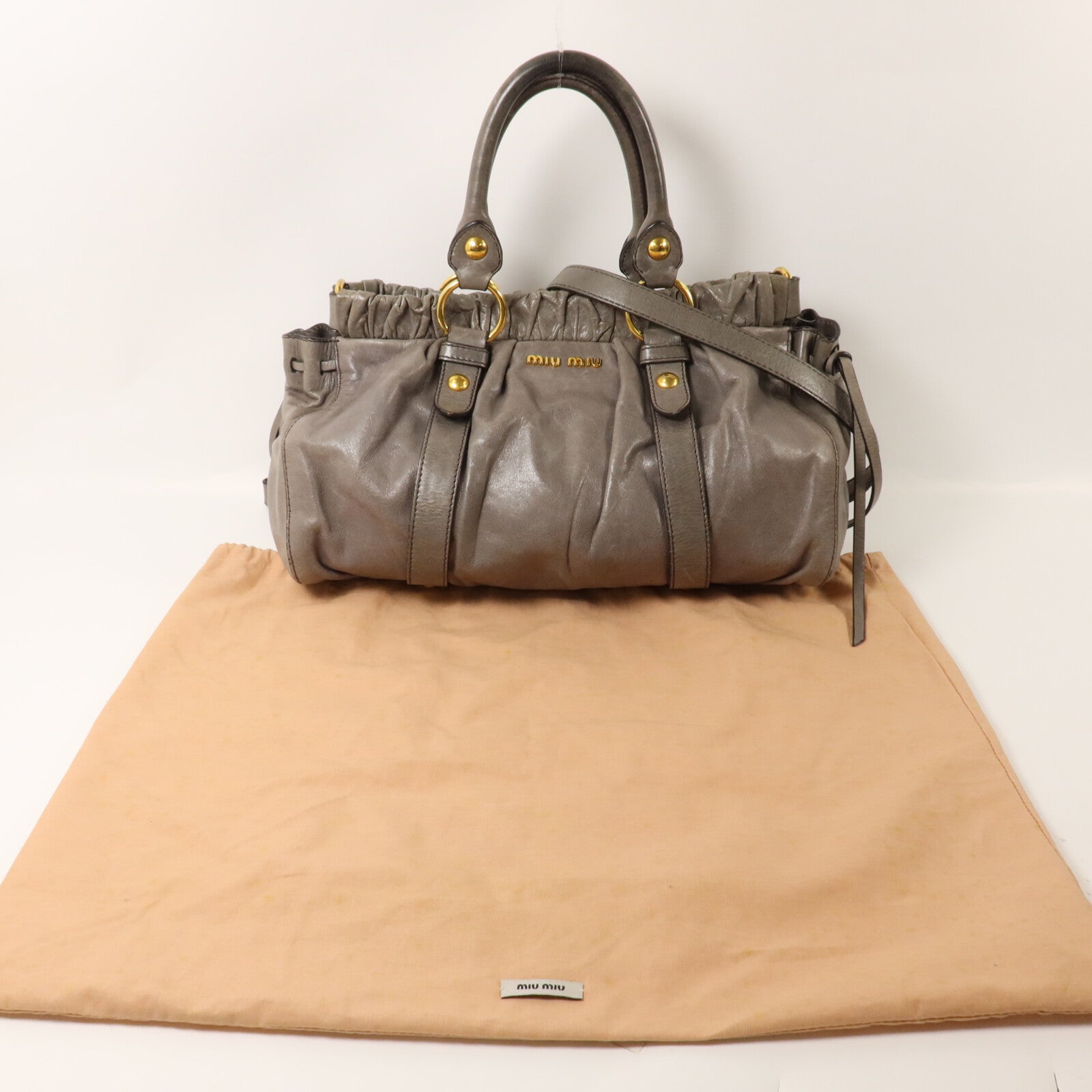 Miu Miu 牛皮皮革2 Way Shoulder手挽肩背兩用袋
