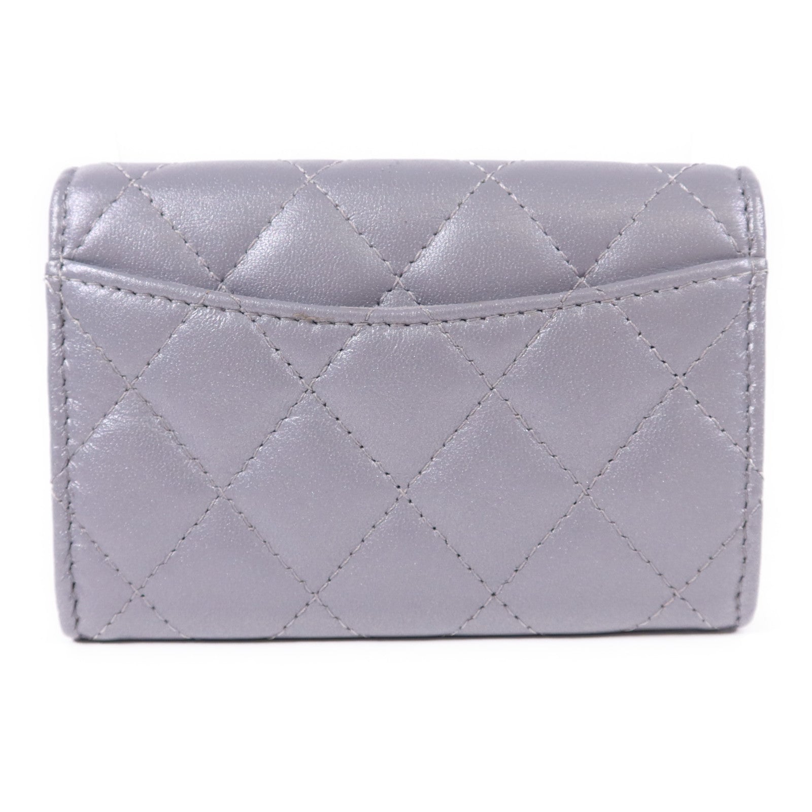 CHANEL 牛皮皮革Card Case銀扣卡片套