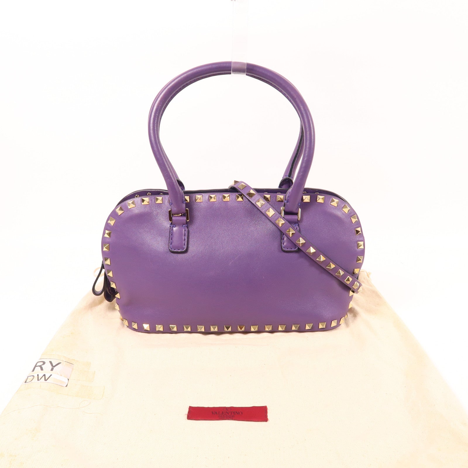 Valentino【激減優惠】 牛皮皮革2 Way Shoulder金扣手挽肩背兩用袋