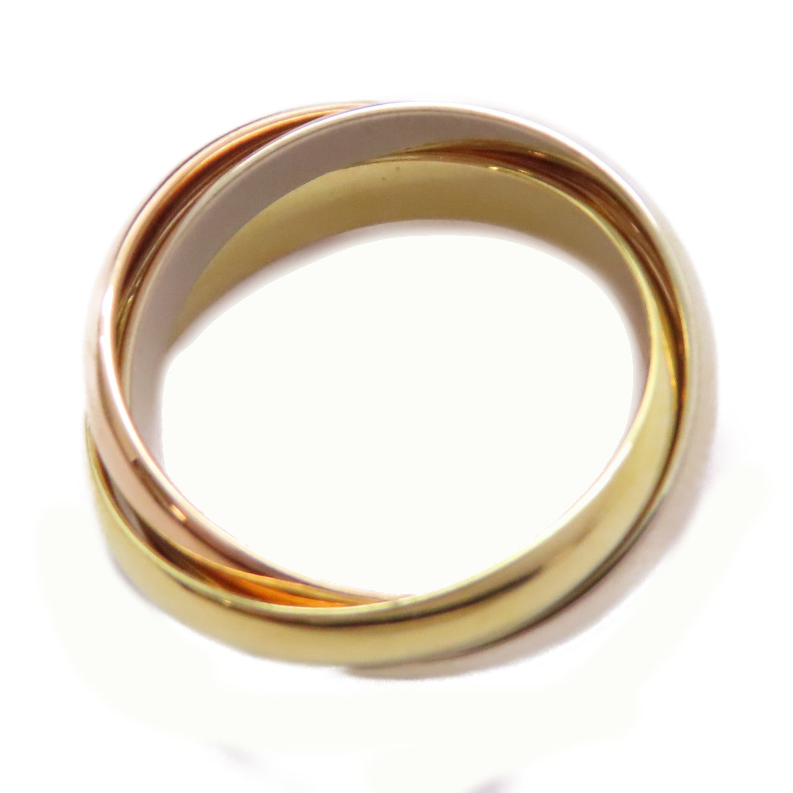 CARTIER 18K黃金/白金/玫瑰金Trinity Ring戒指US#6/Cartier#52