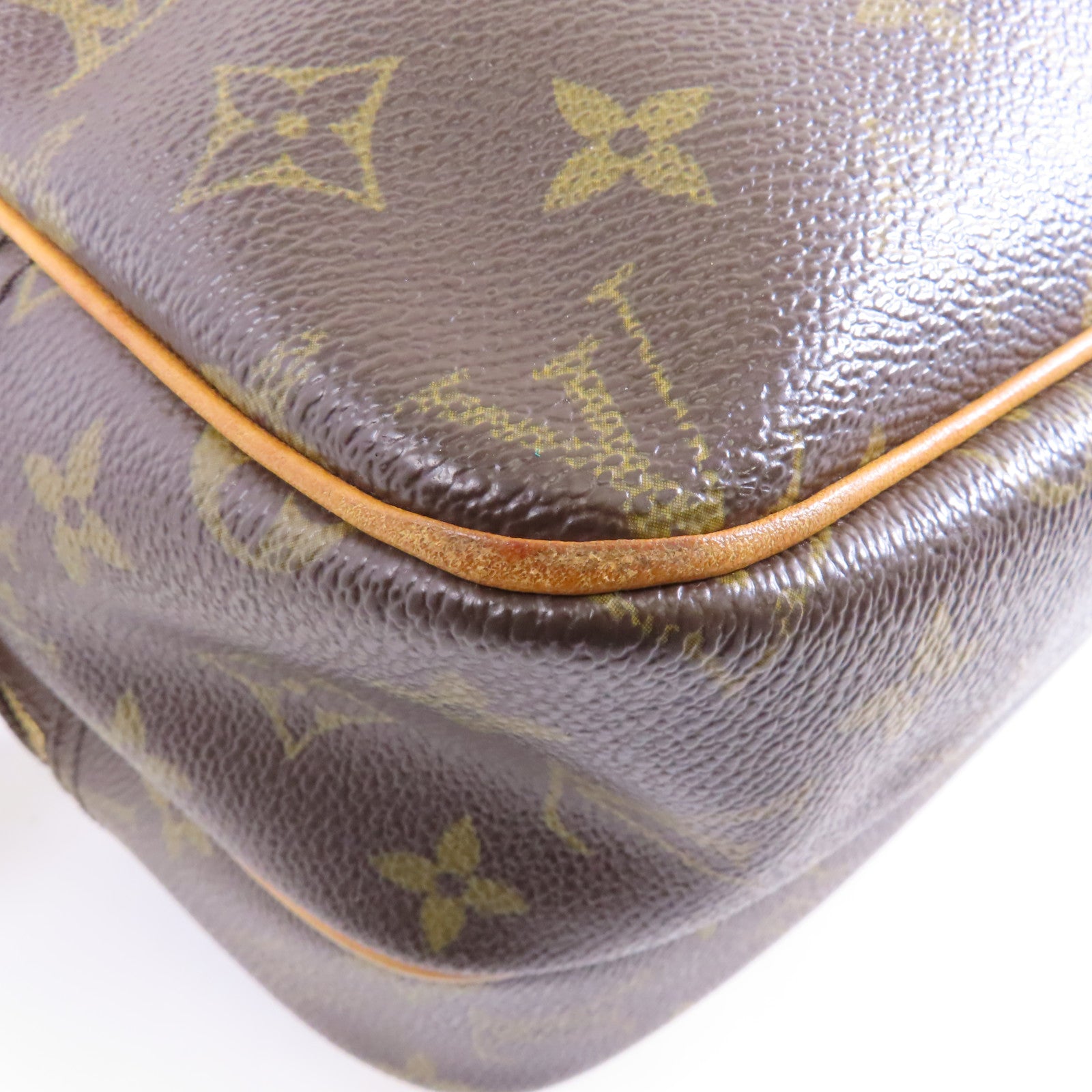 LOUIS VUITTON Monogram Reporter PM金扣肩背袋啡色