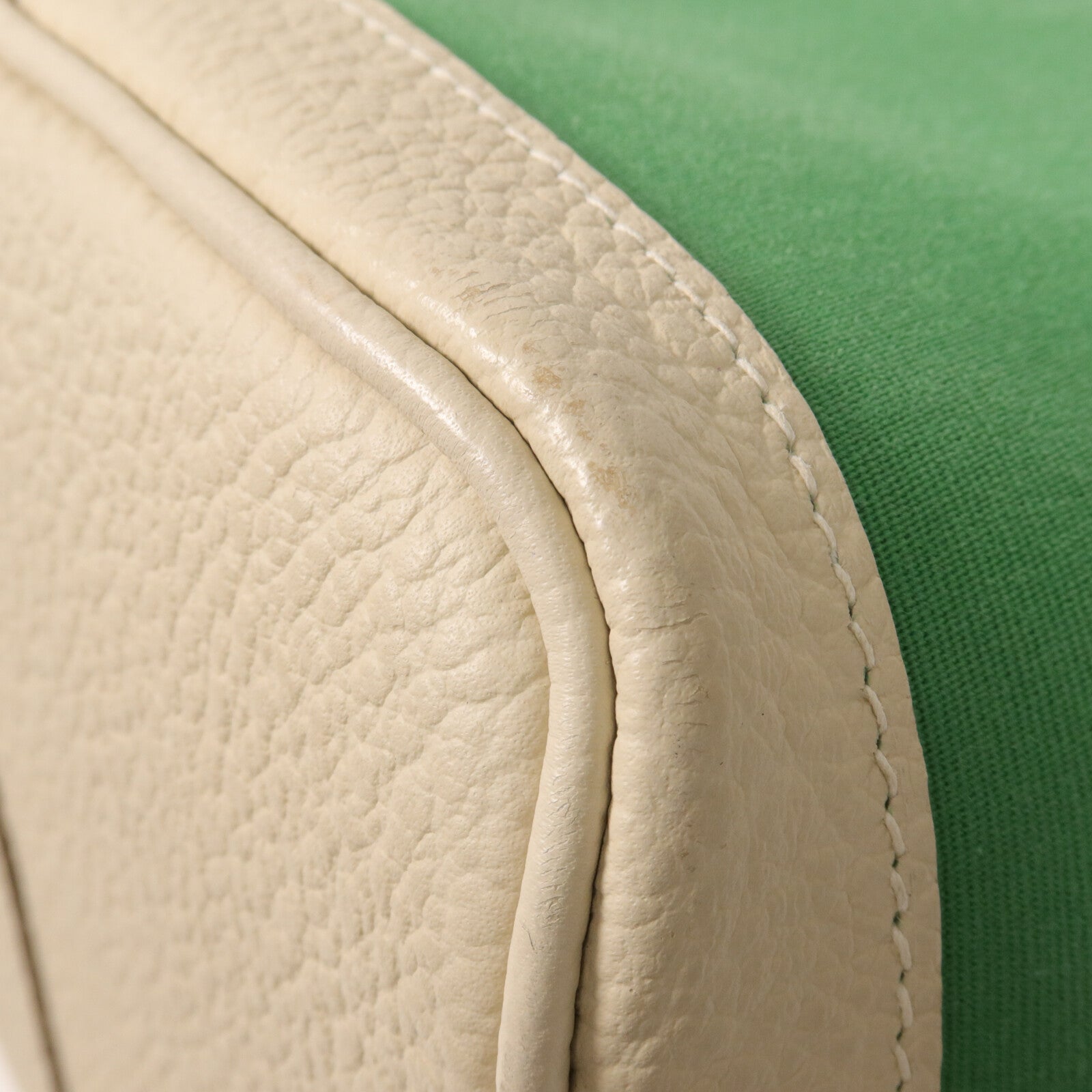 HERMES 帆布Garden Party PM手挽袋Cactus/Craie