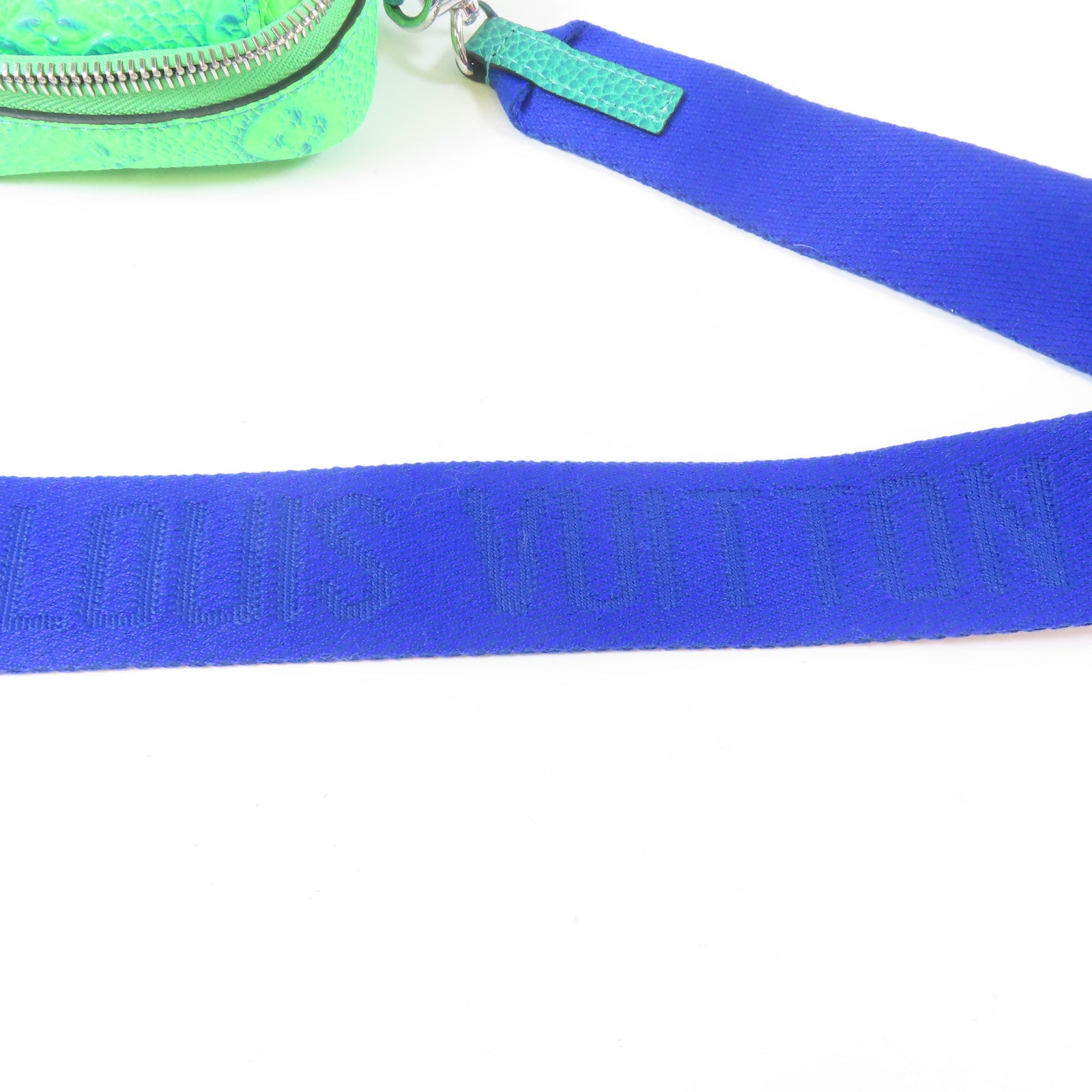 LOUIS VUITTON Taurillon Illusion Double Phone Pouch銀扣手拿包綠色/藍色