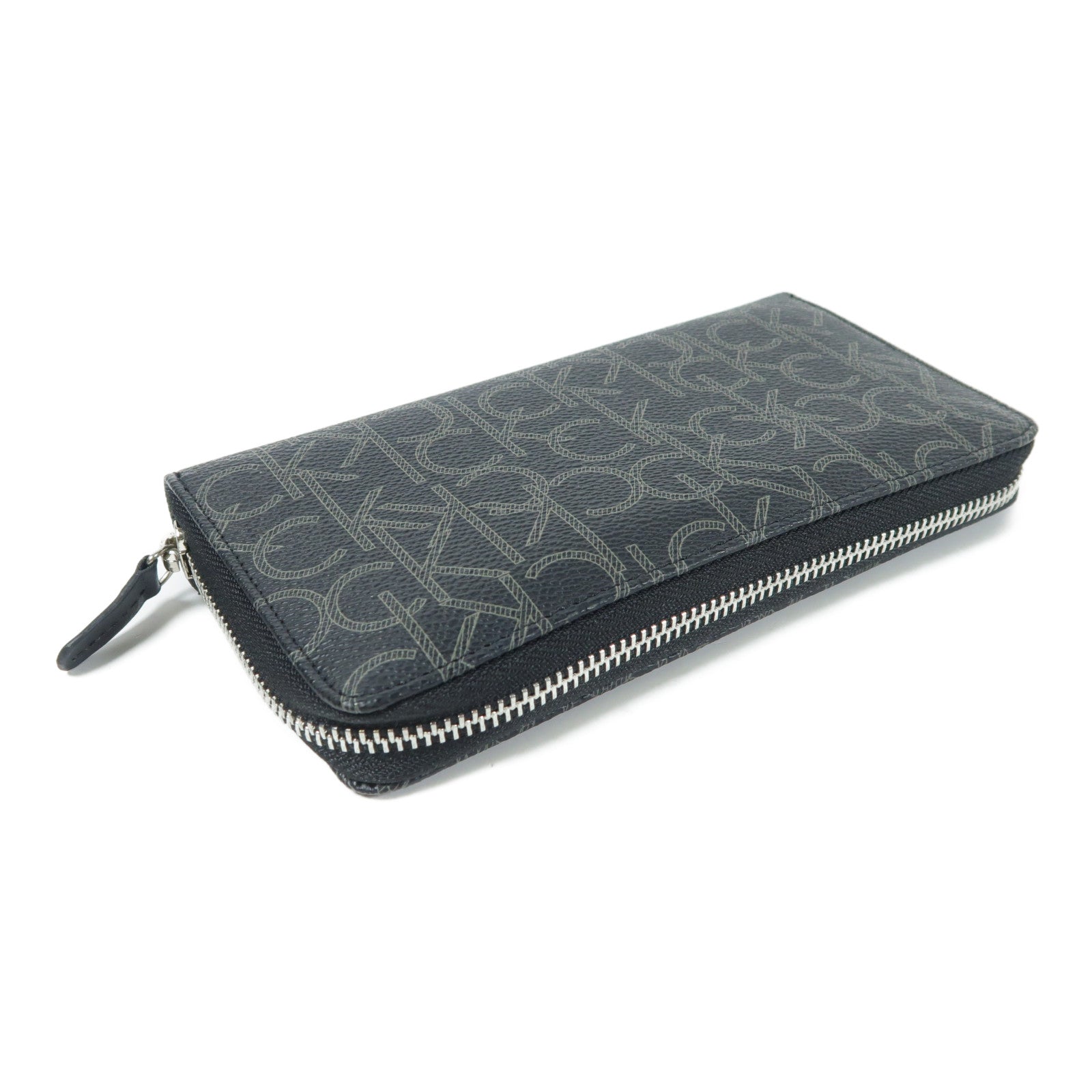 Calvin Klein 塗層帆布Long Wallet銀扣長錢包