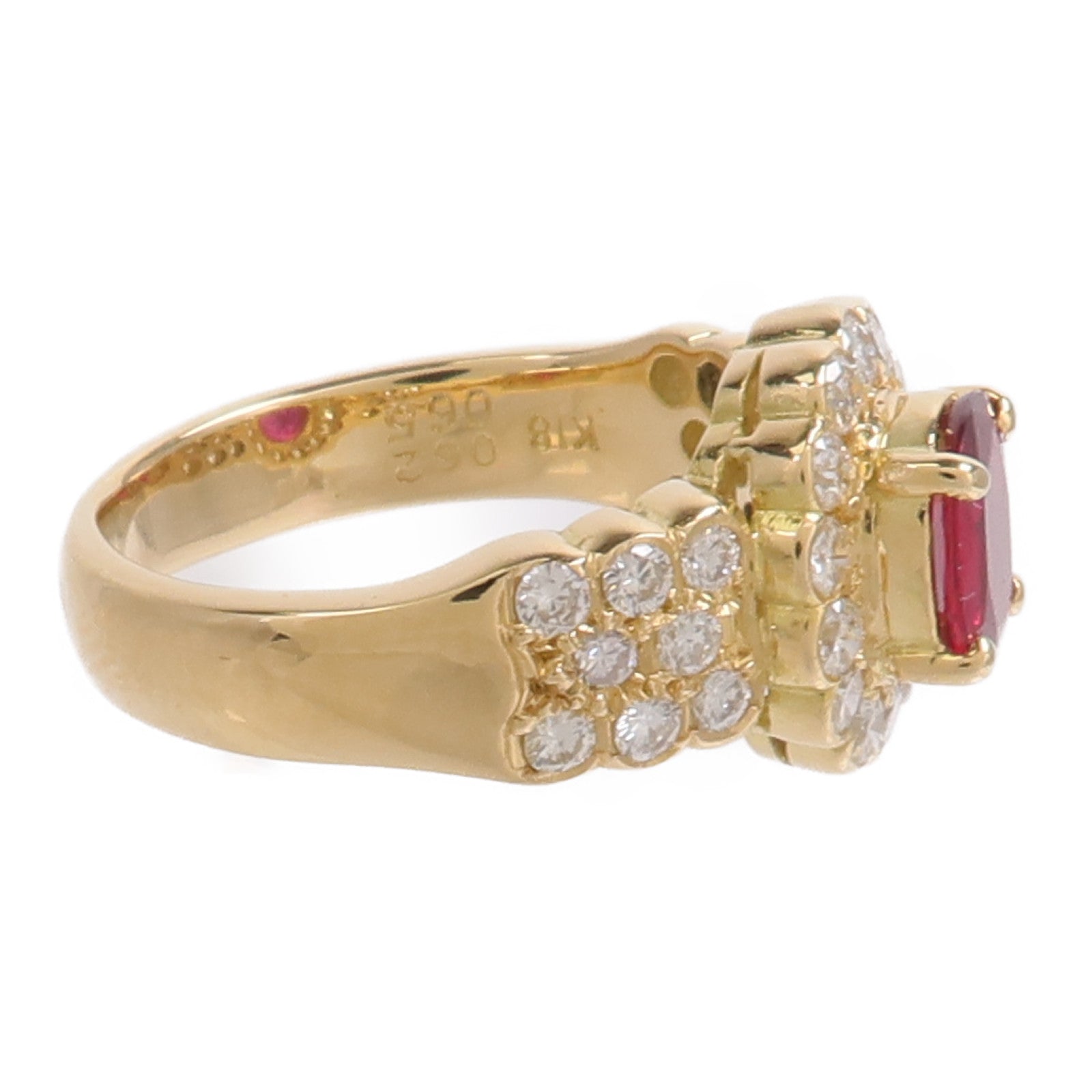 JEWELRY 18K黃金Ruby Diamond Ring紅寶石/鑽石戒指