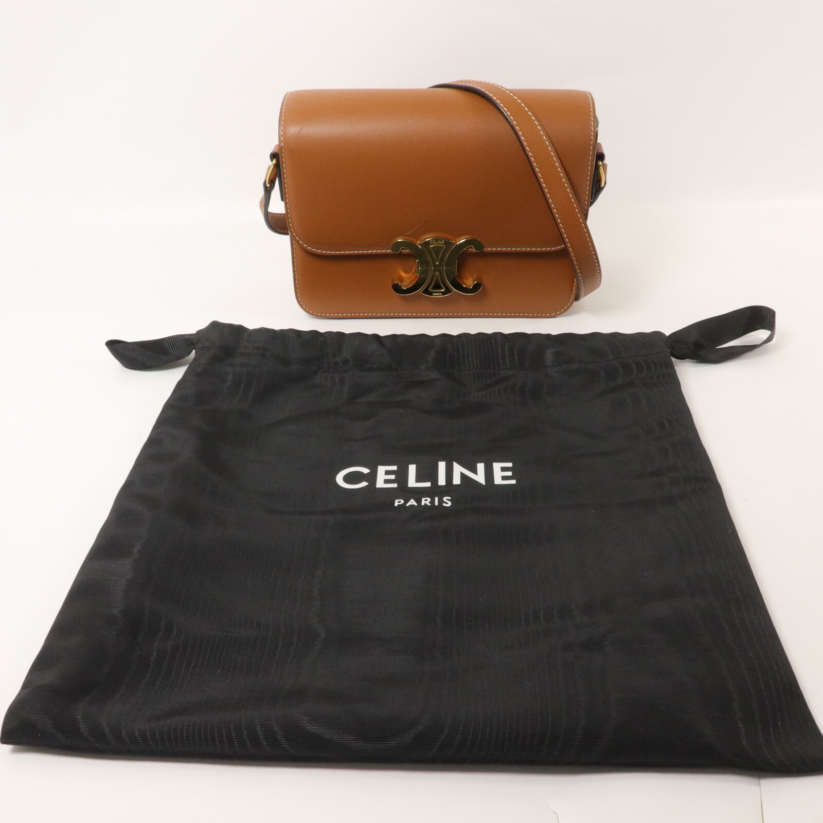 CELINE 牛皮皮革Teen Triomphe肩背袋