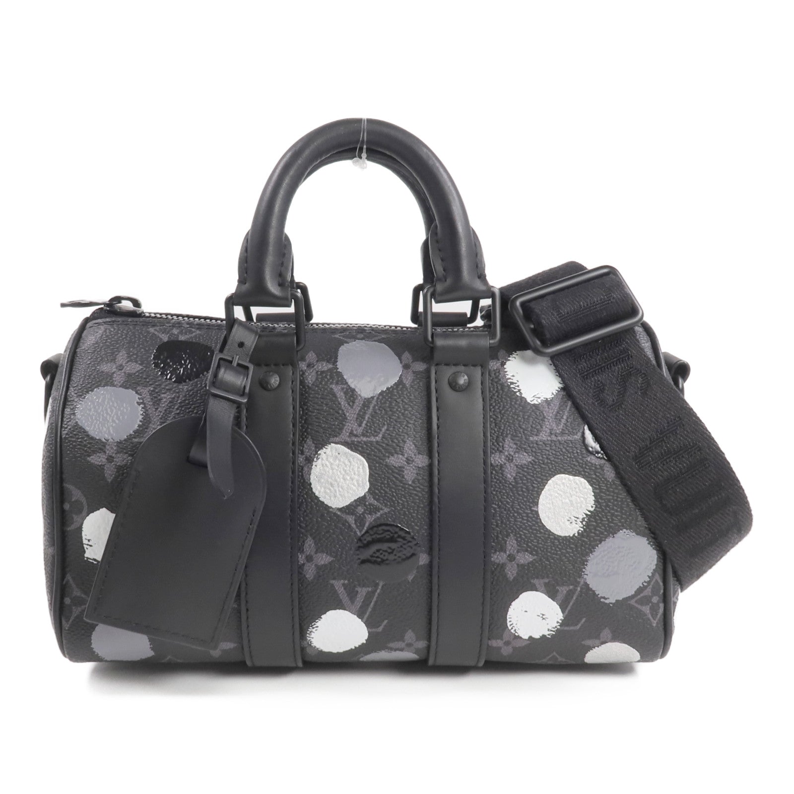 LOUIS VUITTON Monogram Eclipse LV x YK Keepall Bandouliere 25手挽肩背兩用袋