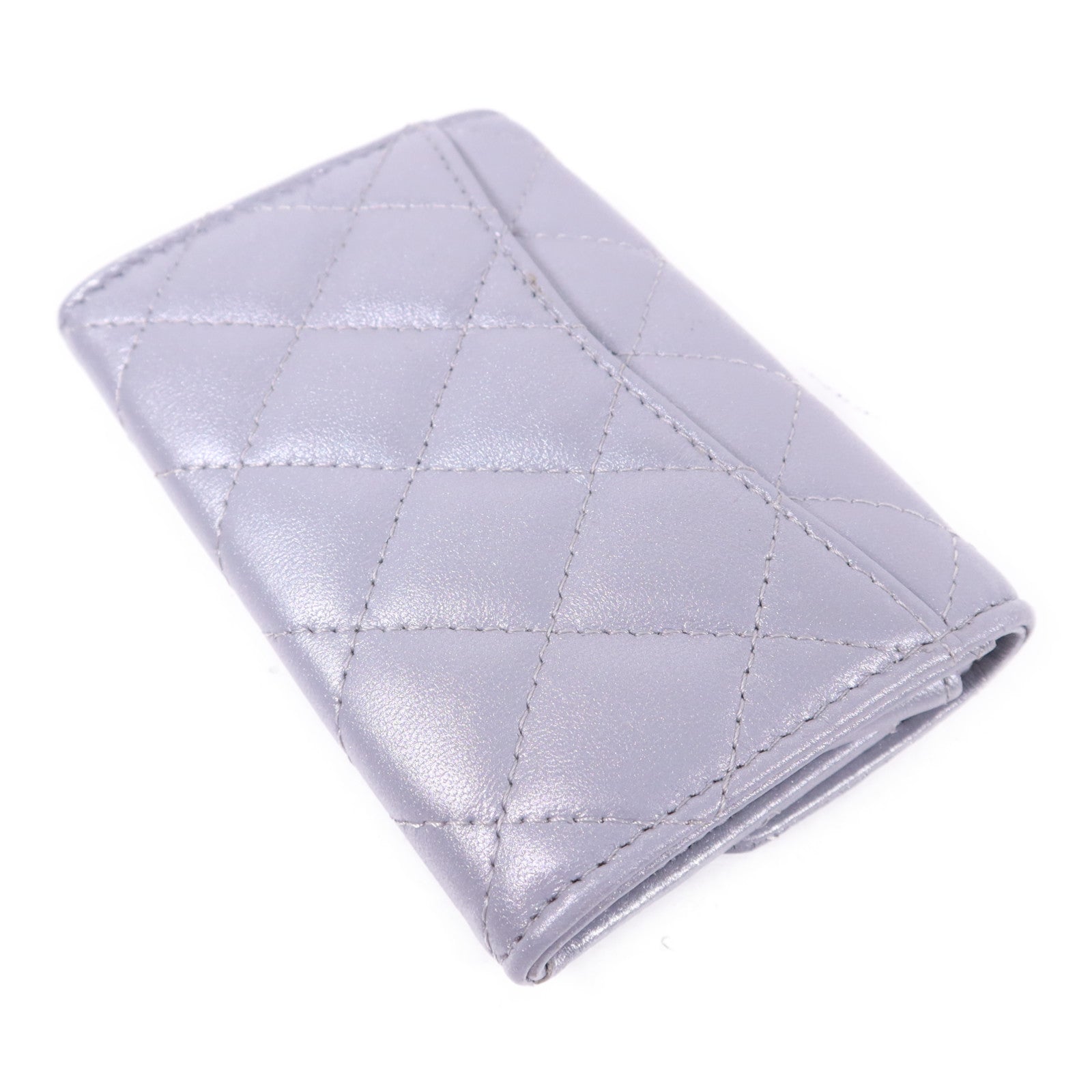 CHANEL 牛皮皮革Card Case銀扣卡片套
