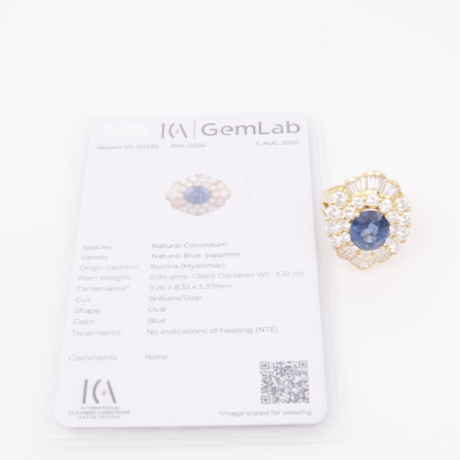 JEWELRY 18K黃金Sapphire/Diamond Ring 藍寶石/鑽石戒指US#6.5