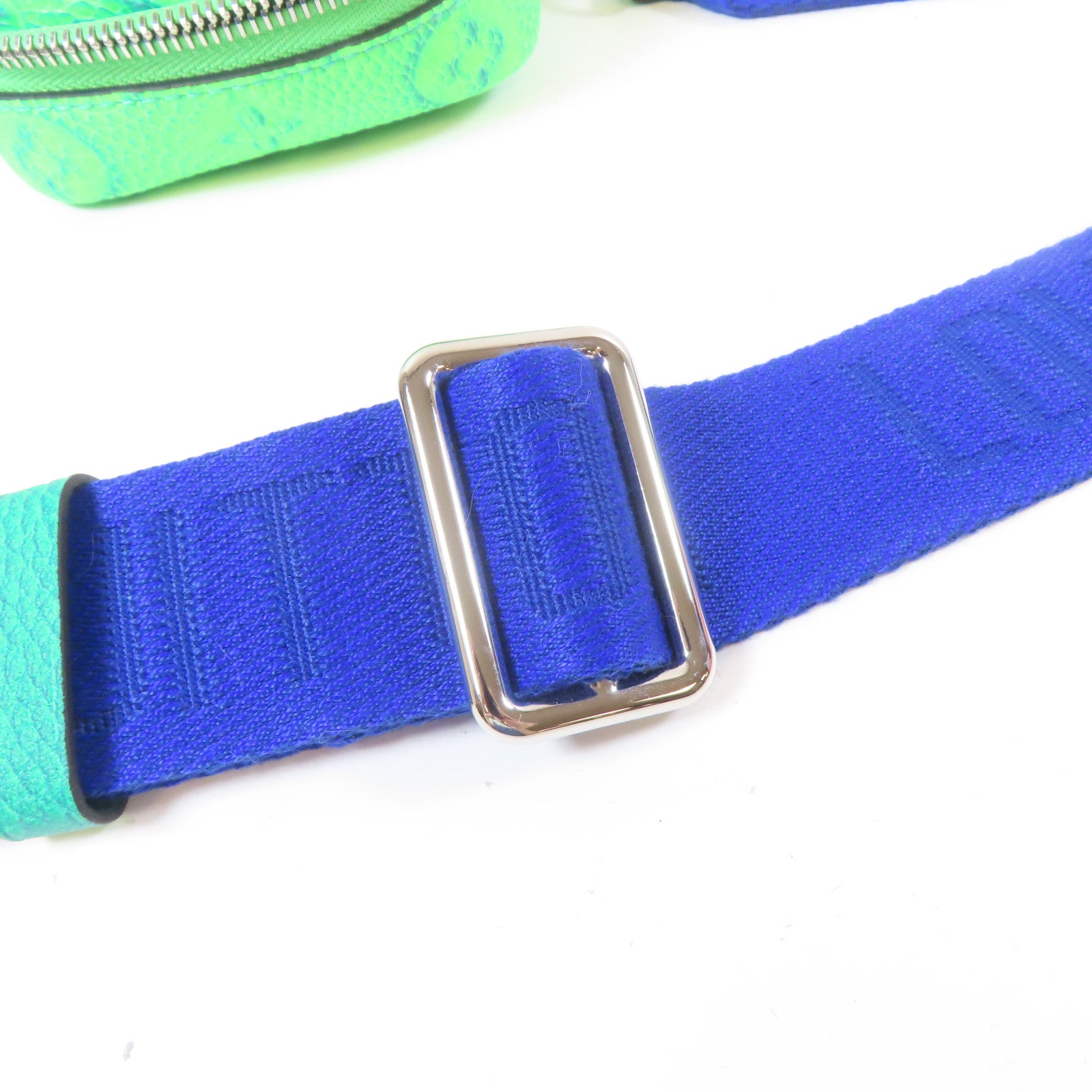 LOUIS VUITTON Taurillon Illusion Double Phone Pouch銀扣手拿包綠色/藍色