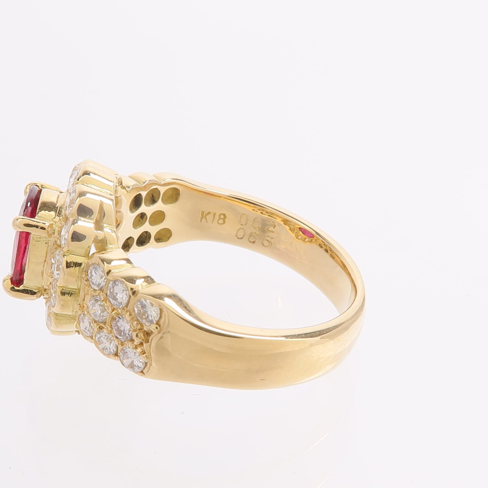 JEWELRY 18K黃金Ruby Diamond Ring紅寶石/鑽石戒指