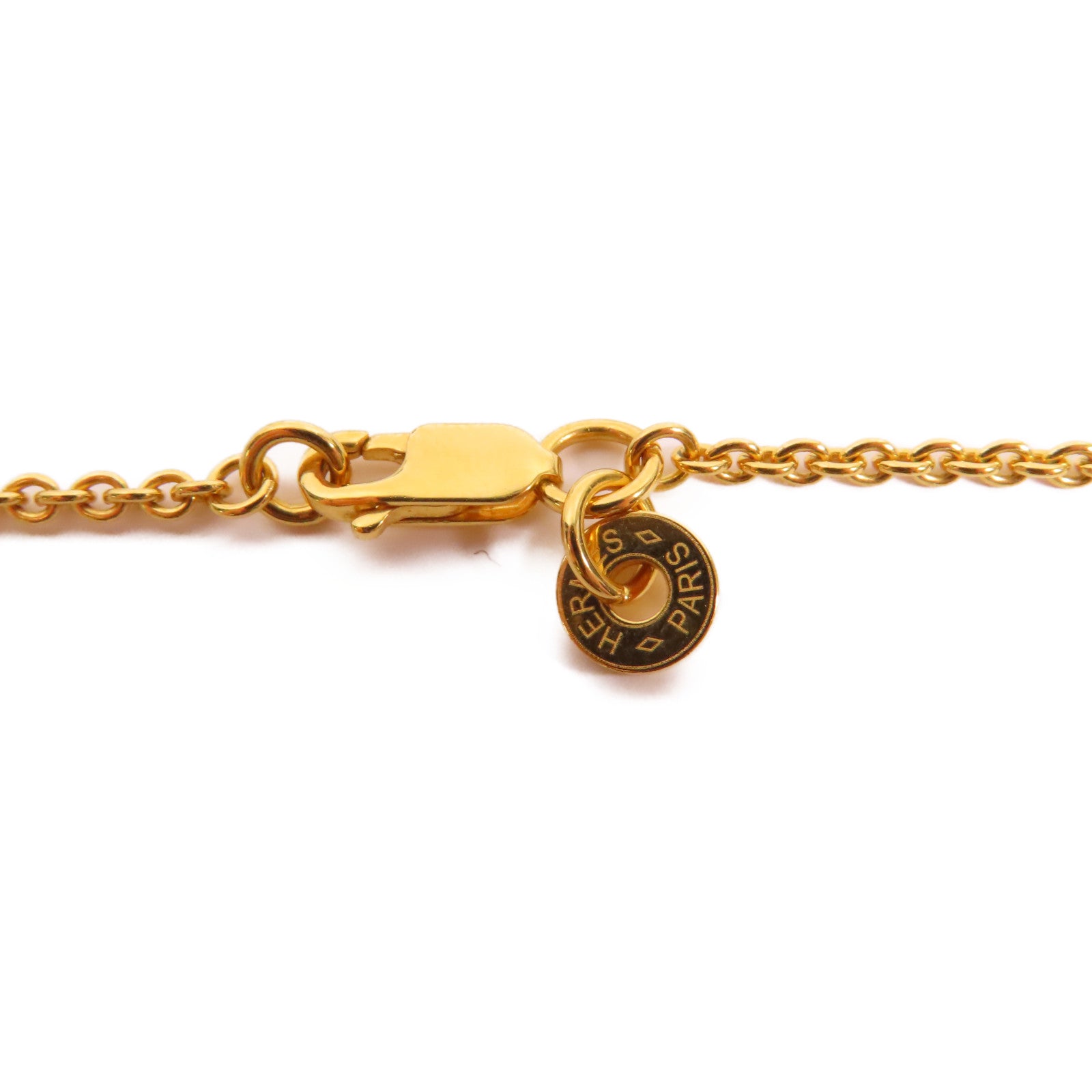 HERMES 金屬Cor H Necklace金扣項鍊黑色/金色