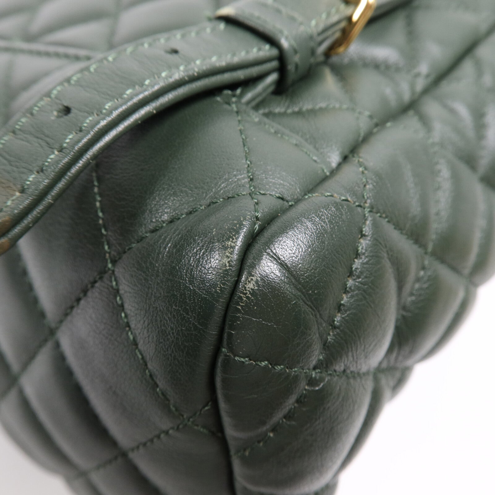 CHANEL 羊皮皮革Backpack金扣鏈帶背包