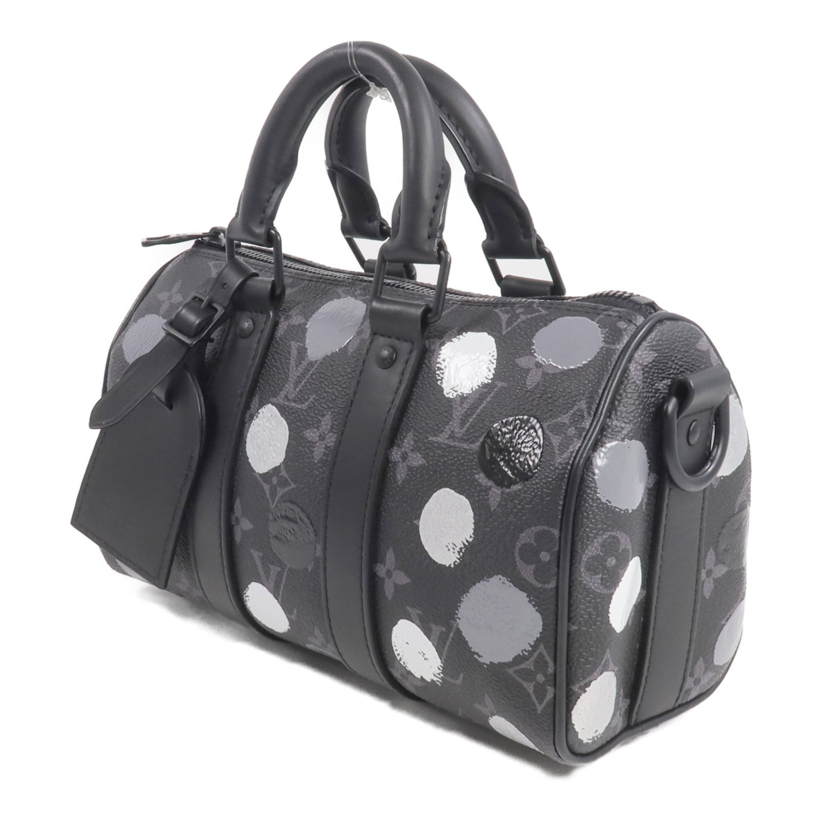 LOUIS VUITTON Monogram Eclipse LV x YK Keepall Bandouliere 25手挽肩背兩用袋