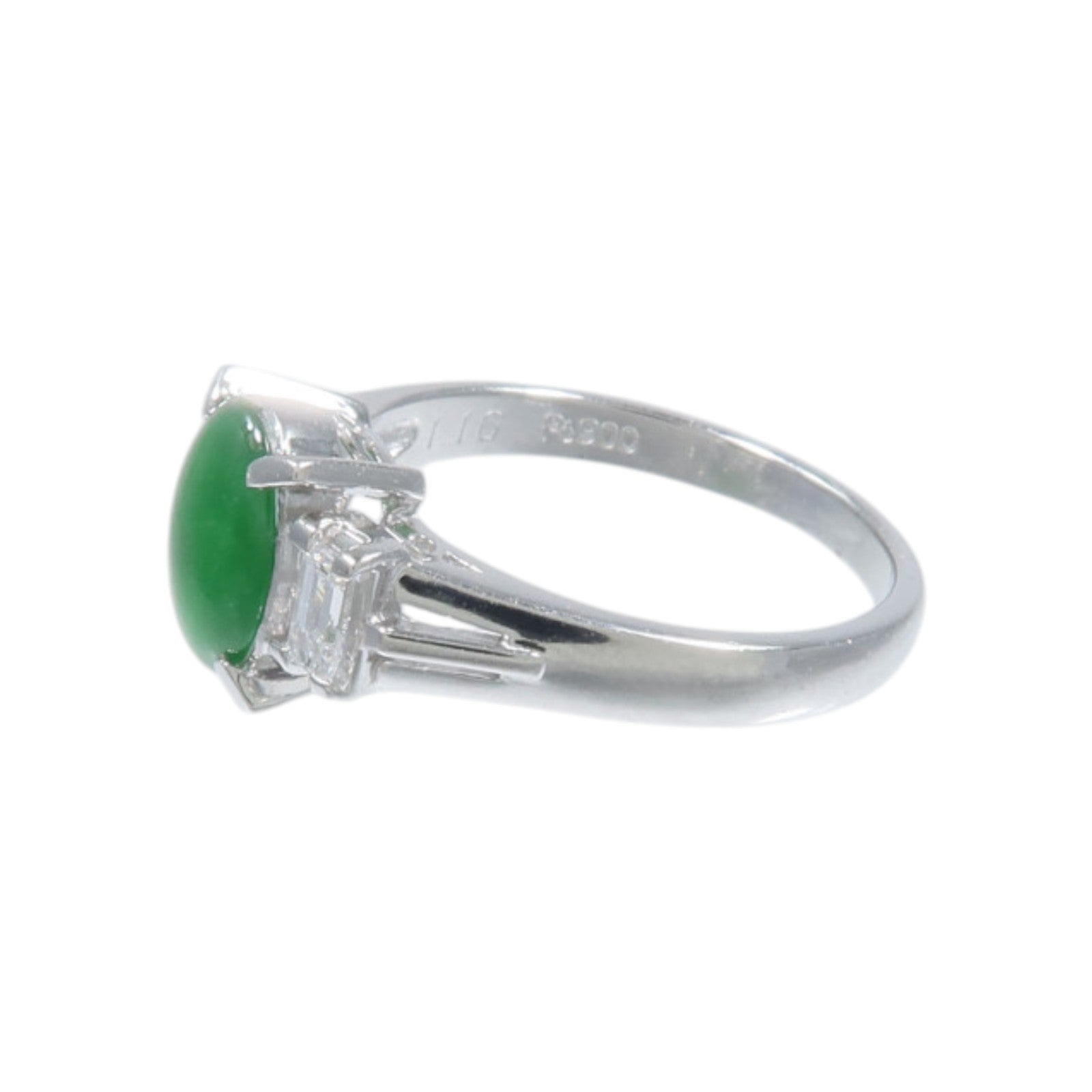 JEWELRY 【激減優惠】PT900鉑金Jade Diamond Ring翡翠/鑽石戒指