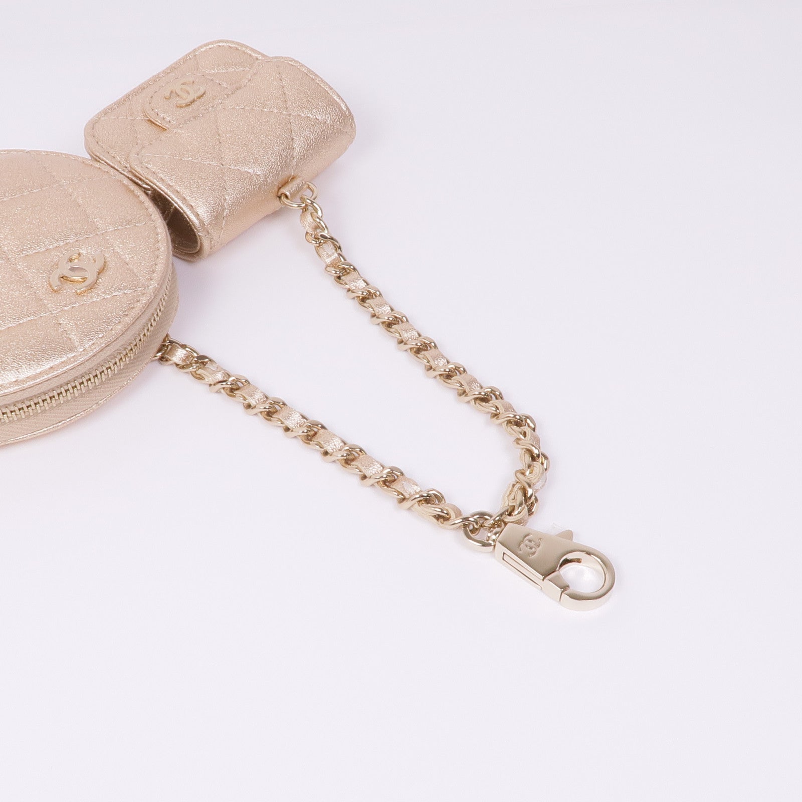 CHANEL 【激減優惠】羊皮皮革Coin Case金扣零錢包