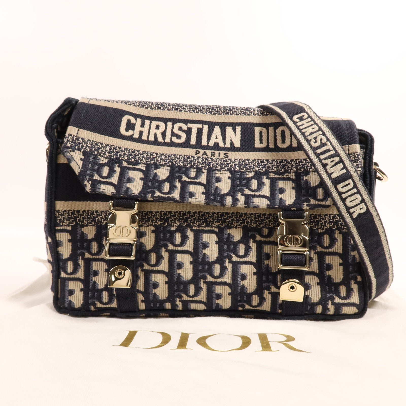 Dior 帆布Diorcamp金扣肩背袋