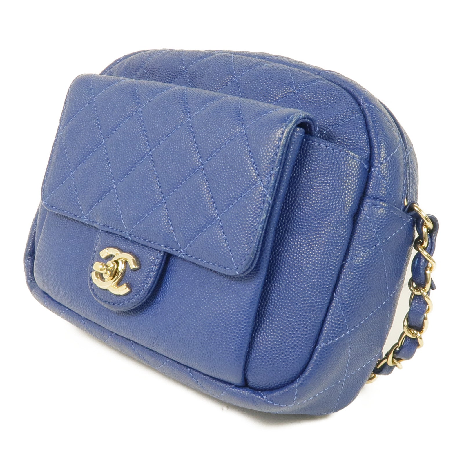CHANEL 牛皮皮革Chain Shoulder Bag金扣鏈帶肩背袋