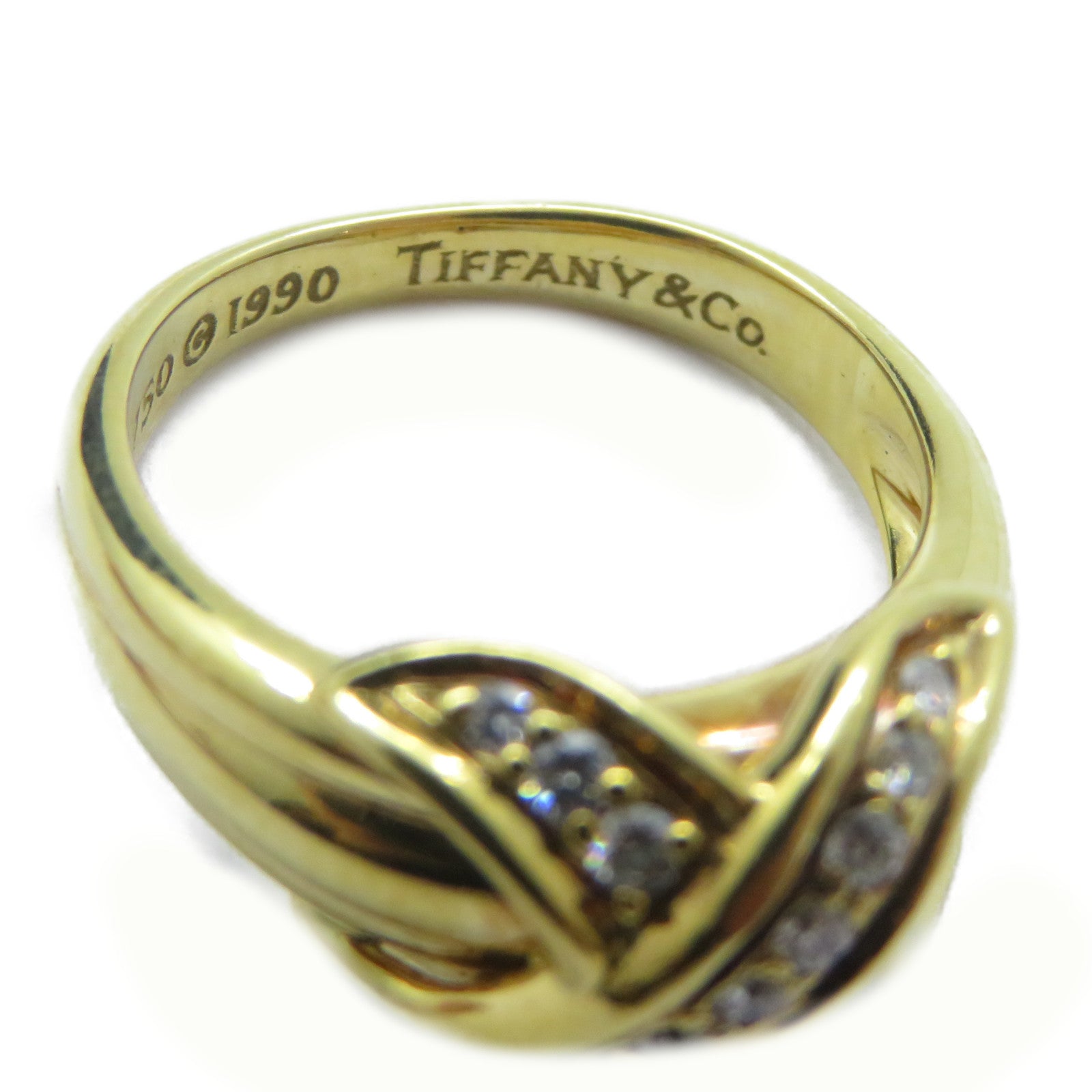 TIFFANY＆CO 18K黃金Diamond Ring鑽石戒指US#5