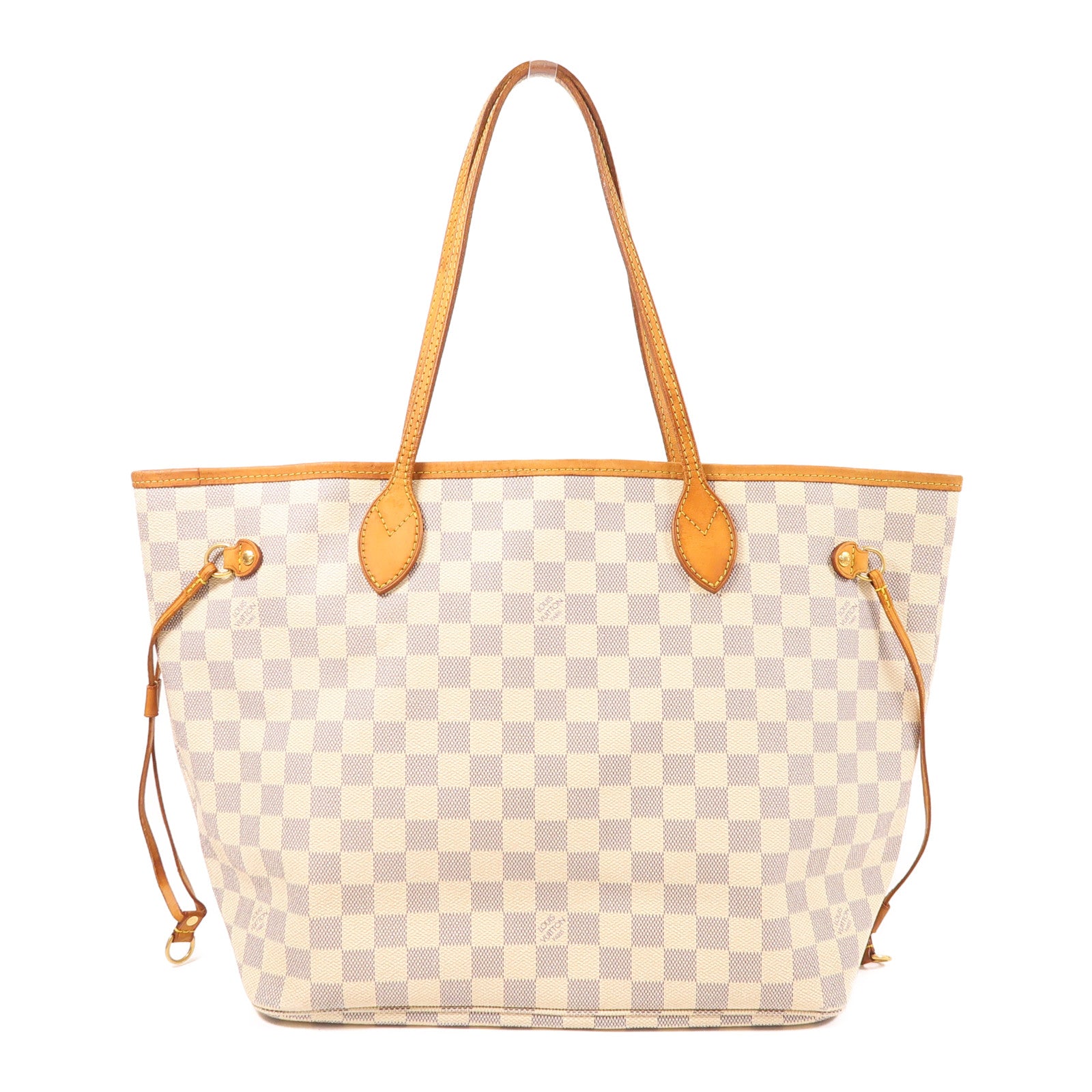 LOUIS VUITTON Damier Azur Neverfull MM金扣肩背袋