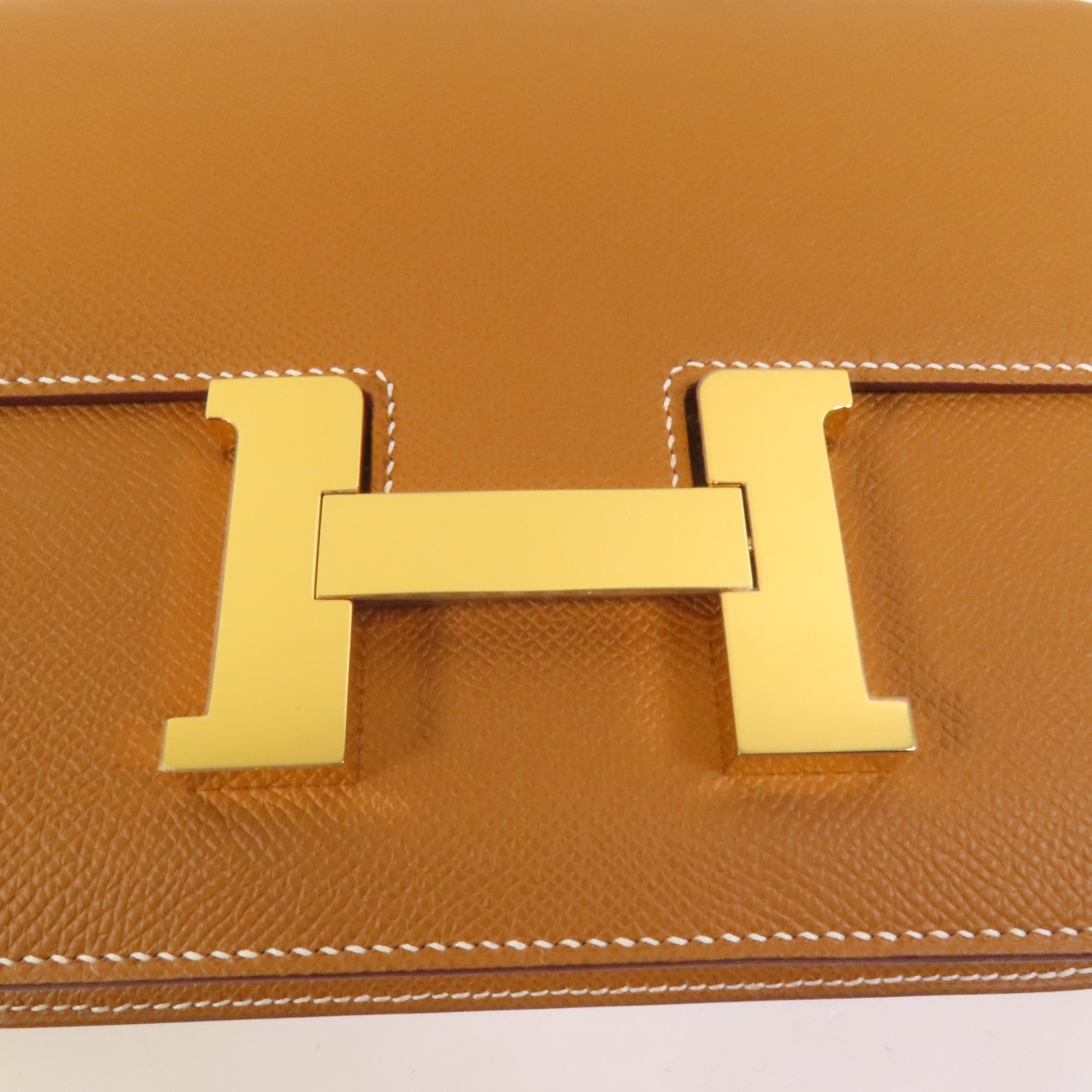 HERMES Epsom皮革Constance 24金扣肩背袋Gold