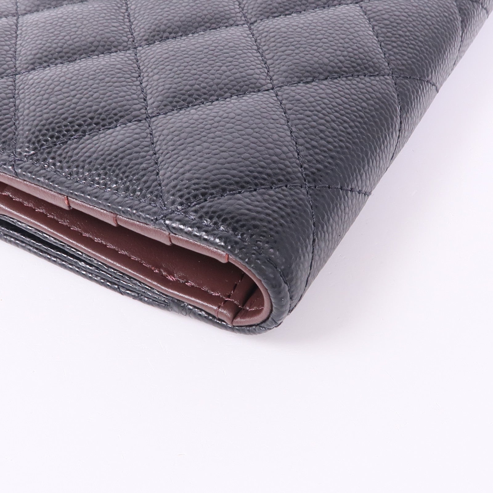 CHANEL 牛皮皮革Long Wallet金扣長錢包
