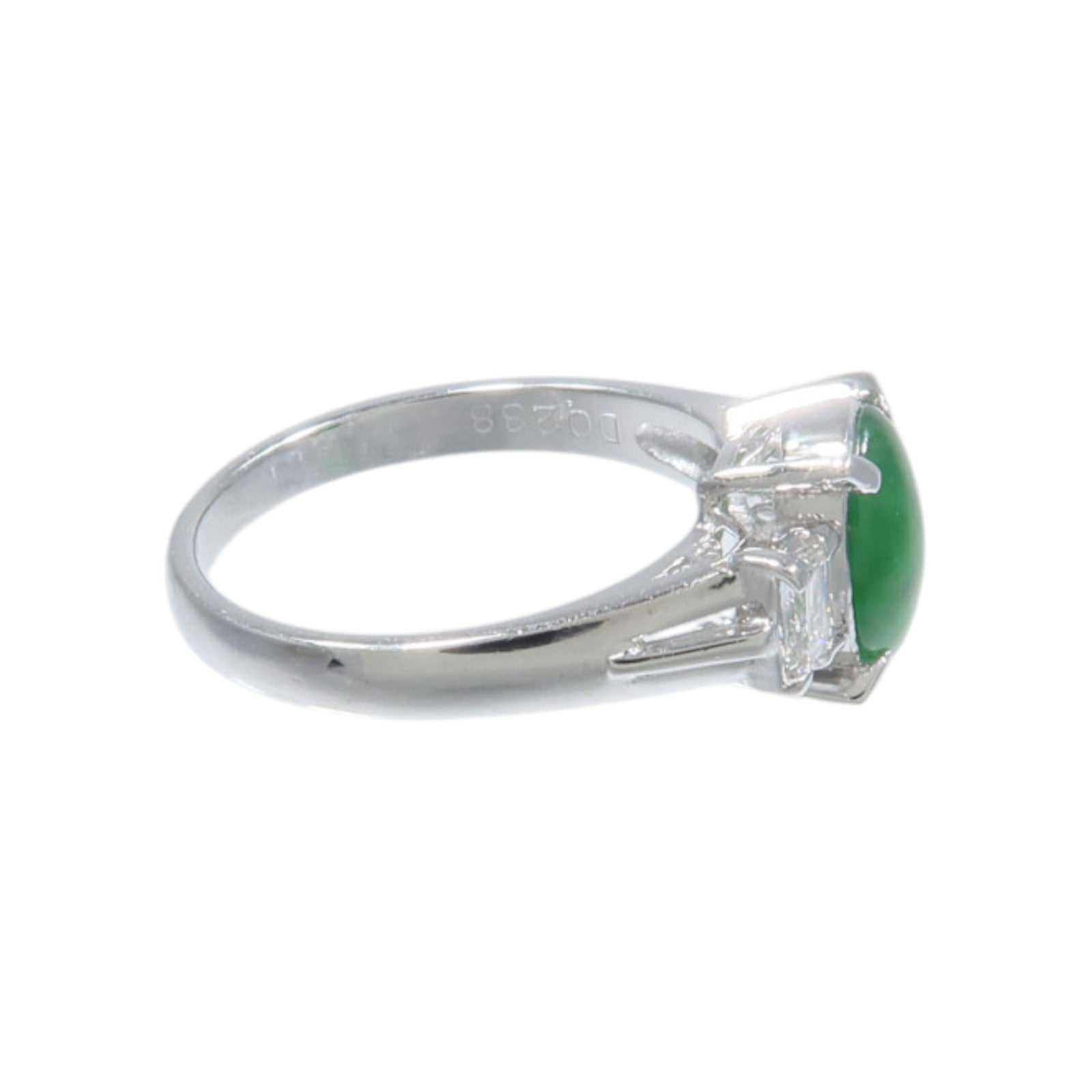 JEWELRY 【激減優惠】PT900鉑金Jade Diamond Ring翡翠/鑽石戒指