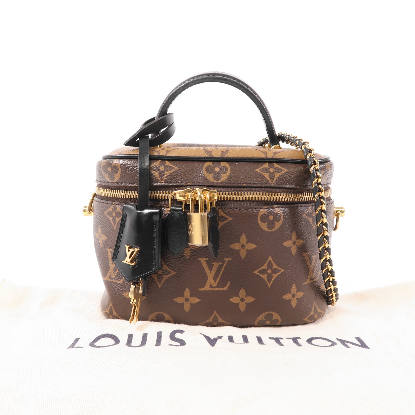 LOUIS VUITTON LV GHW Vanity PM 2 Way Shoulder Bag M45165 Monogram Reverse Brown