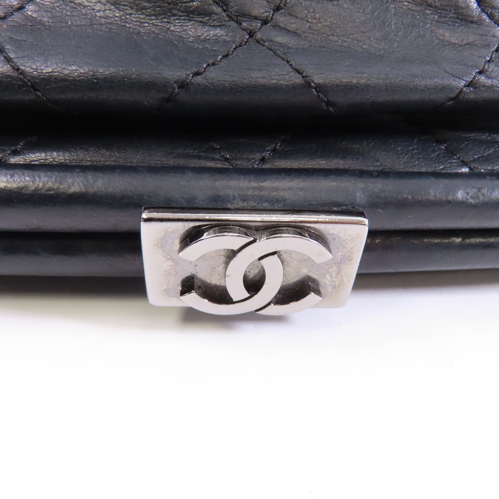 CHANEL 【激減優惠】菱格羊皮皮革Chain Shoulder Bag銀扣鏈帶肩背袋黑色