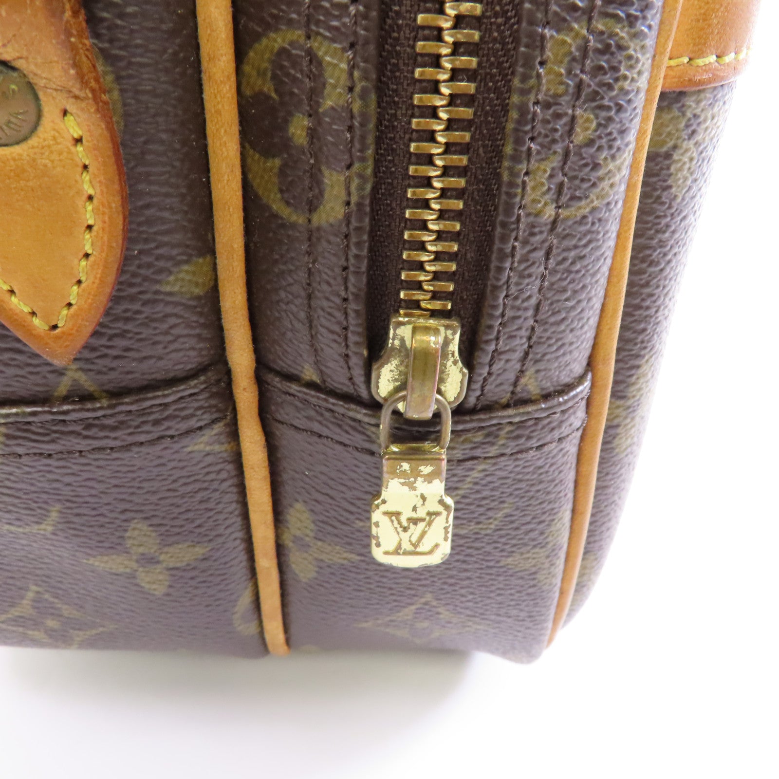 LOUIS VUITTON Monogram Reporter PM金扣肩背袋啡色