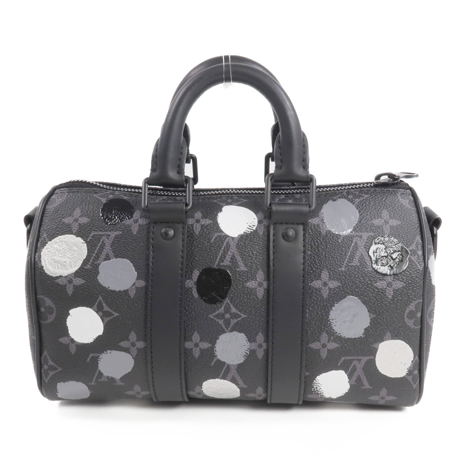 LOUIS VUITTON Monogram Eclipse LV x YK Keepall Bandouliere 25手挽肩背兩用袋