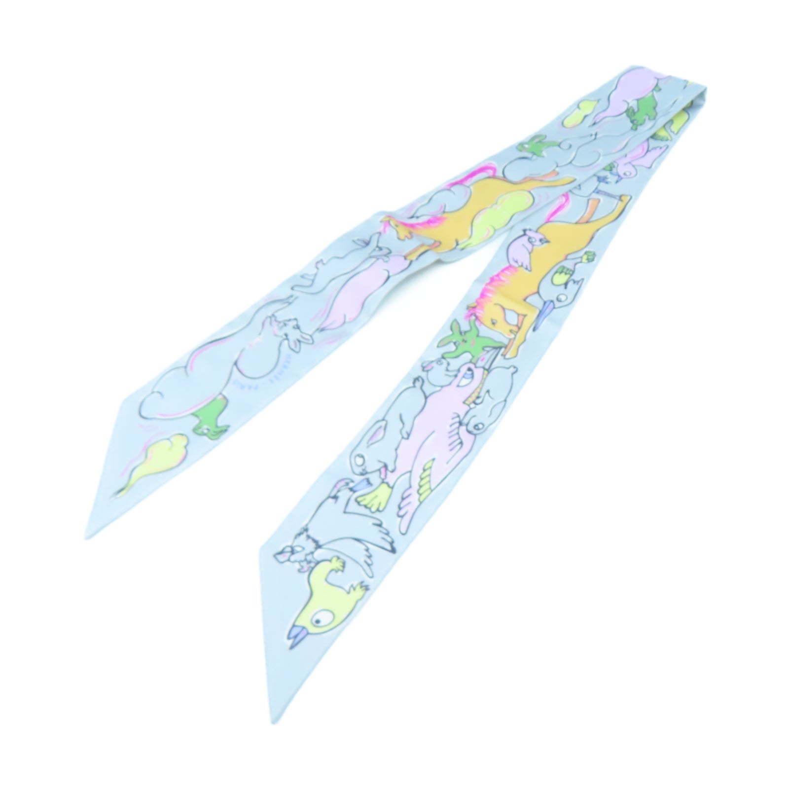 HERMES 【激減優惠】絲質Twilly Scarf絲巾藍色