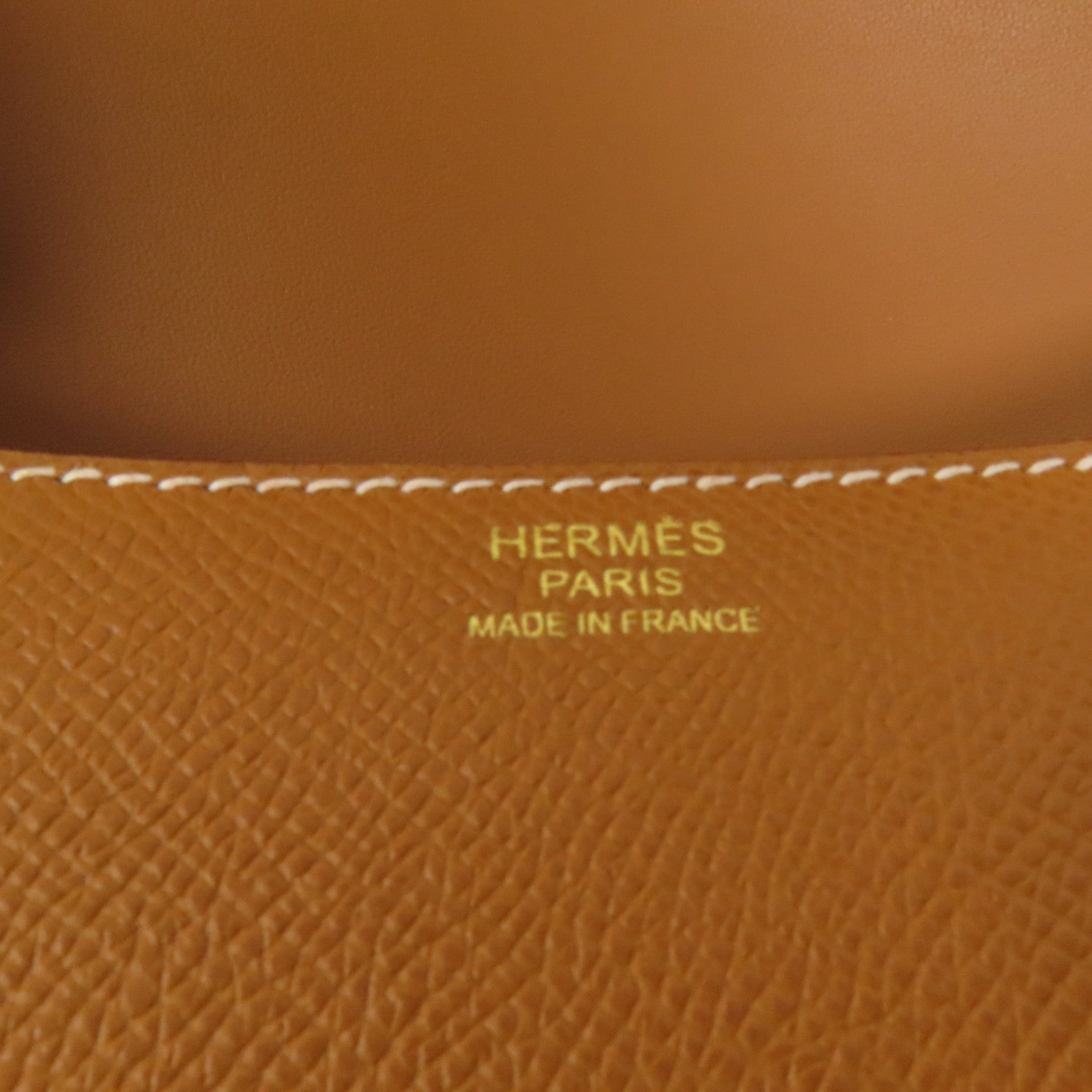 HERMES Epsom皮革Constance 24金扣肩背袋Gold