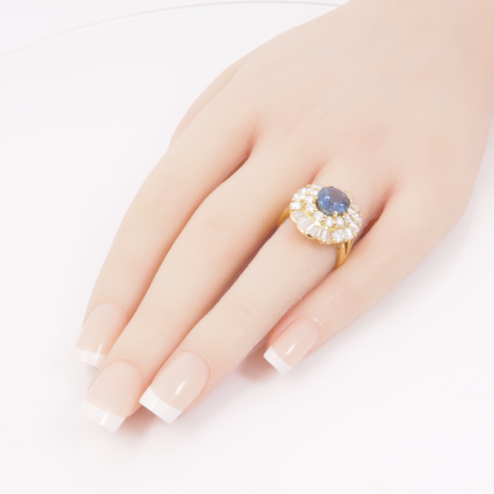 JEWELRY 18K黃金Sapphire/Diamond Ring 藍寶石/鑽石戒指US#6.5