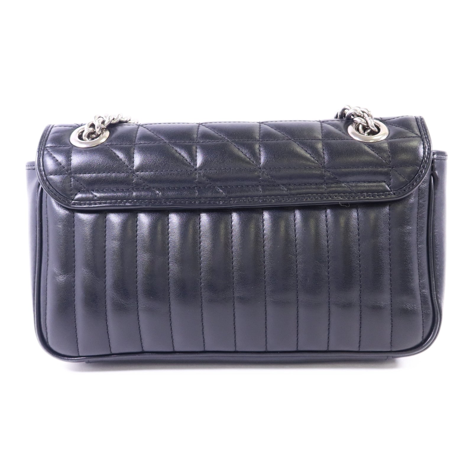GUCCI 牛皮皮革GG Marmont Shoulder Bag銀扣鏈帶肩背袋